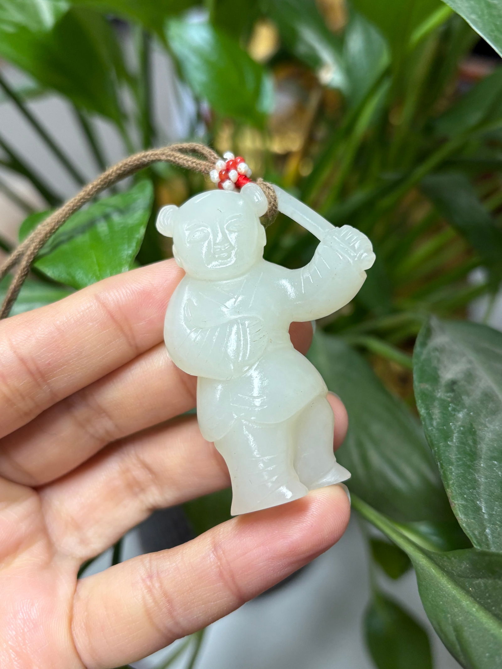Qing Dynasty Hetian Jade Pendant: 5.3*3.7*1.6/31.2g