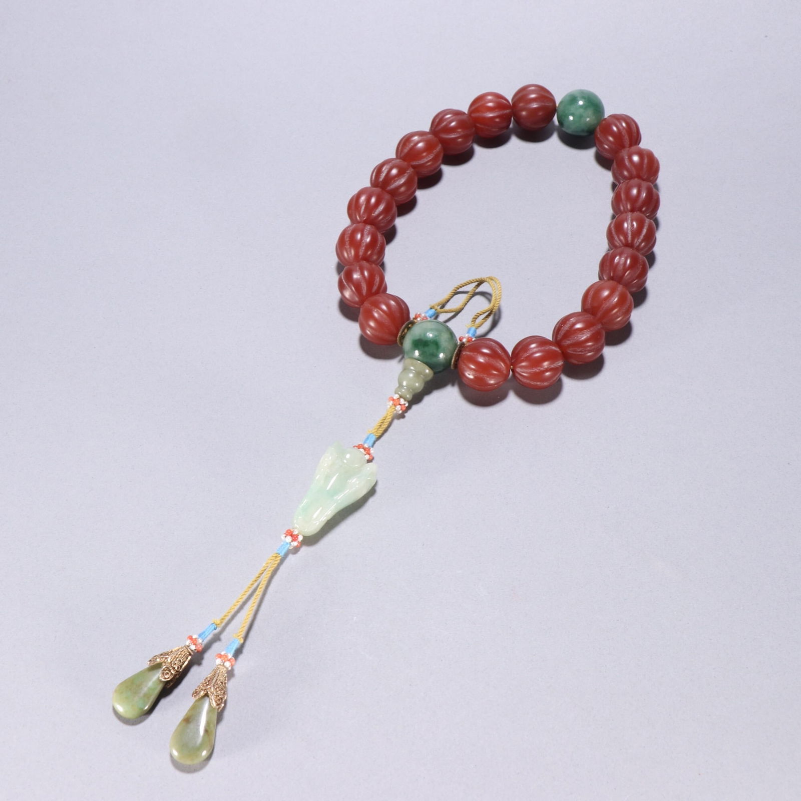 Qing Dynasty Agate 18-Bead Handheld Item (1 of 1)