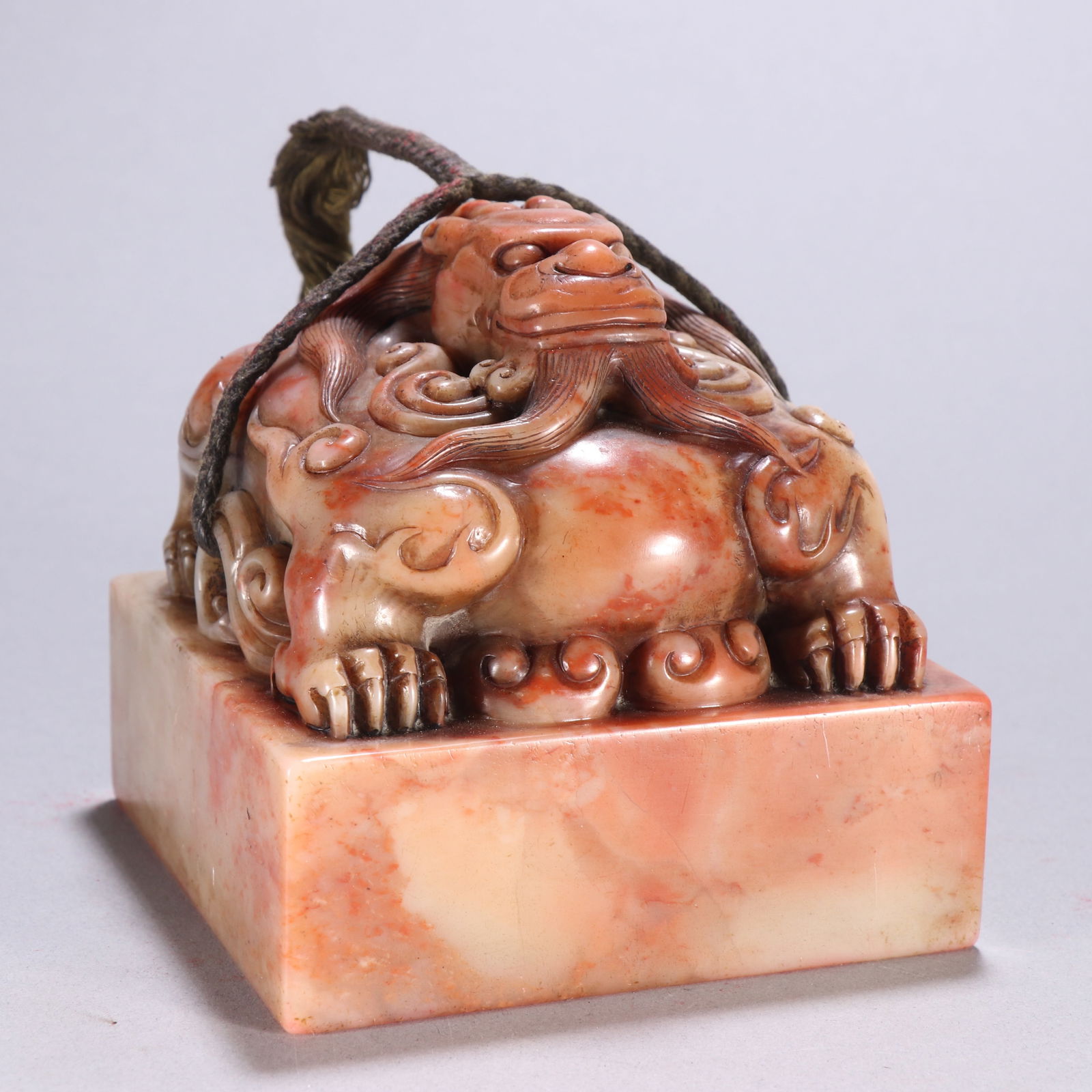 Qing Dynasty Hibiscus Stone Seal: 10.2*10/1702.7g