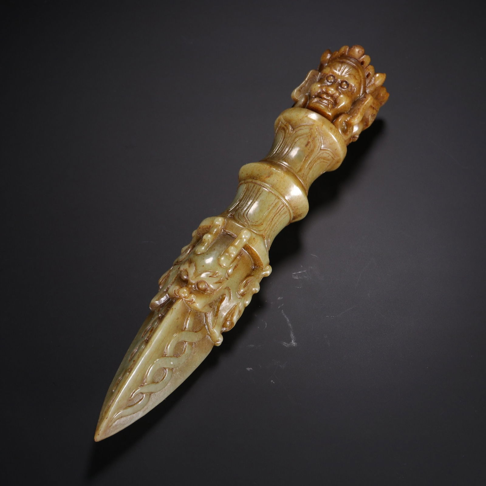 Ming Dynasty Hetian Jade Vajra Pestle: 25.5*4.4/570g