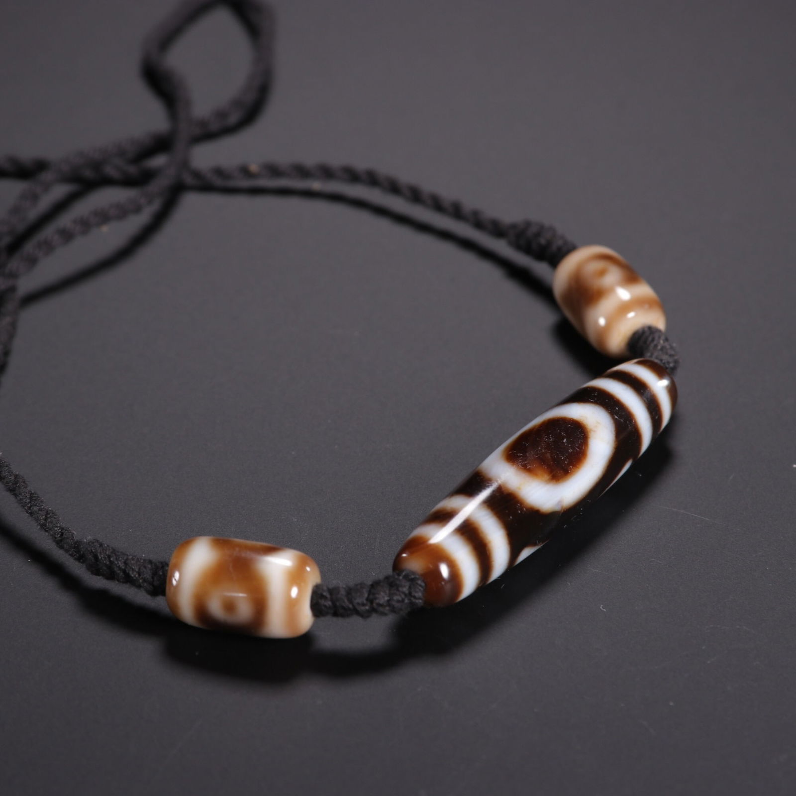 Tibetan Agate Dzi Bead Necklace (1 of 1)