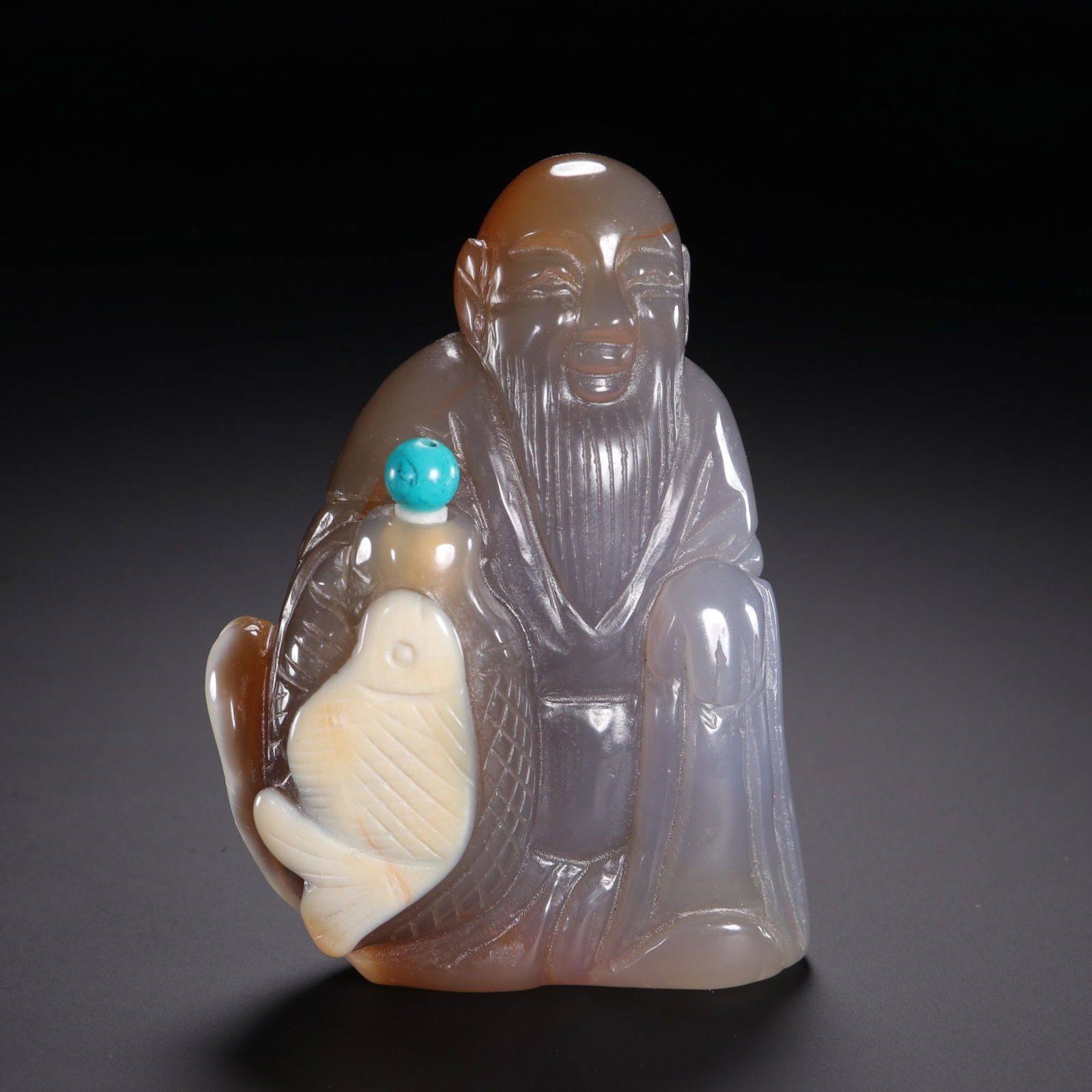 Qing Dynasty Agate Snuff Bottle (1 of 2)