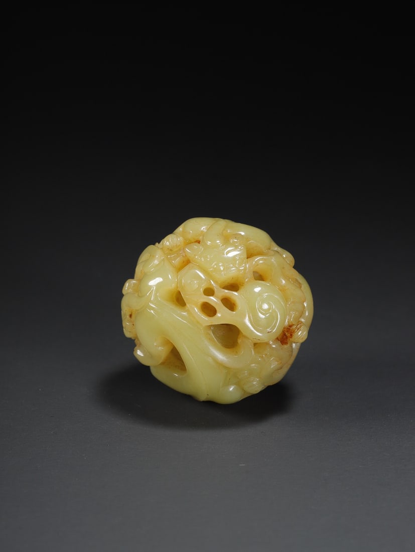 Hetian Jade Yellow Jade Bead: 3.7/56.3g