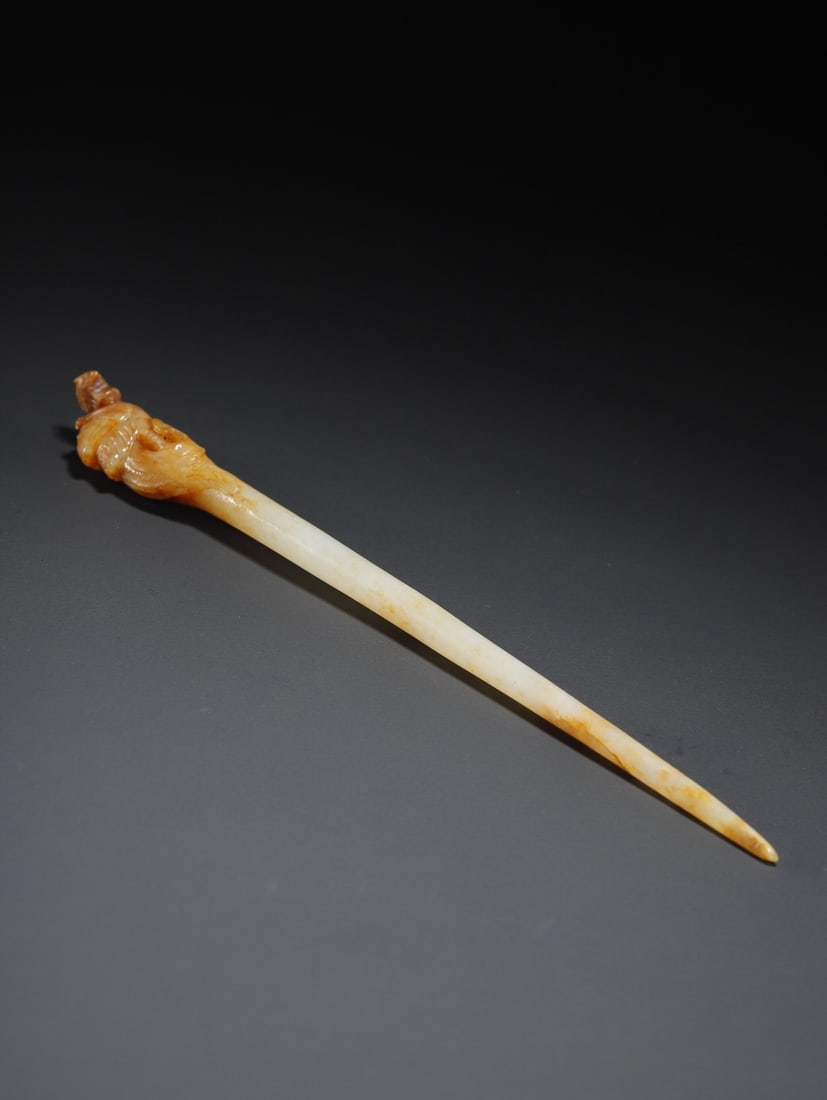 Hetian Jade Hairpin: 15.8*1.5*1.2/15.6g