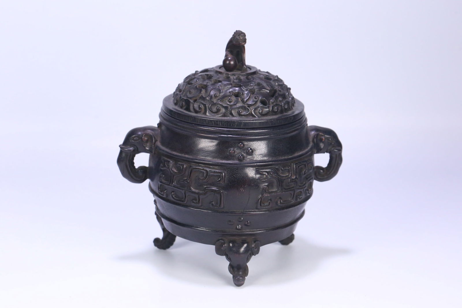 Rosewood incense burner with elephant feet and ears: 20*18.8*14/733.7g