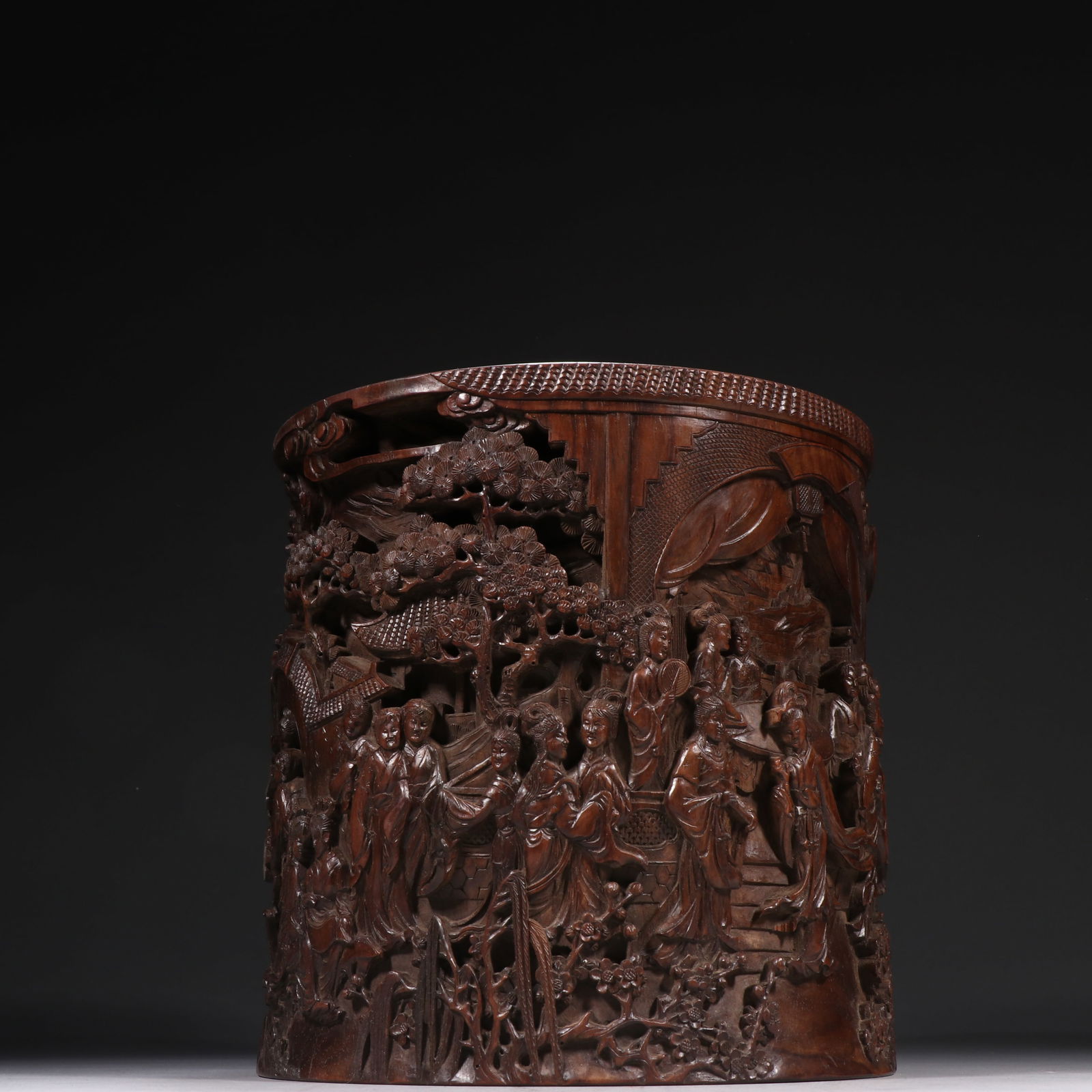 Small-leaf Rosewood Brush Holder: 20.5*20.4/2192.4g