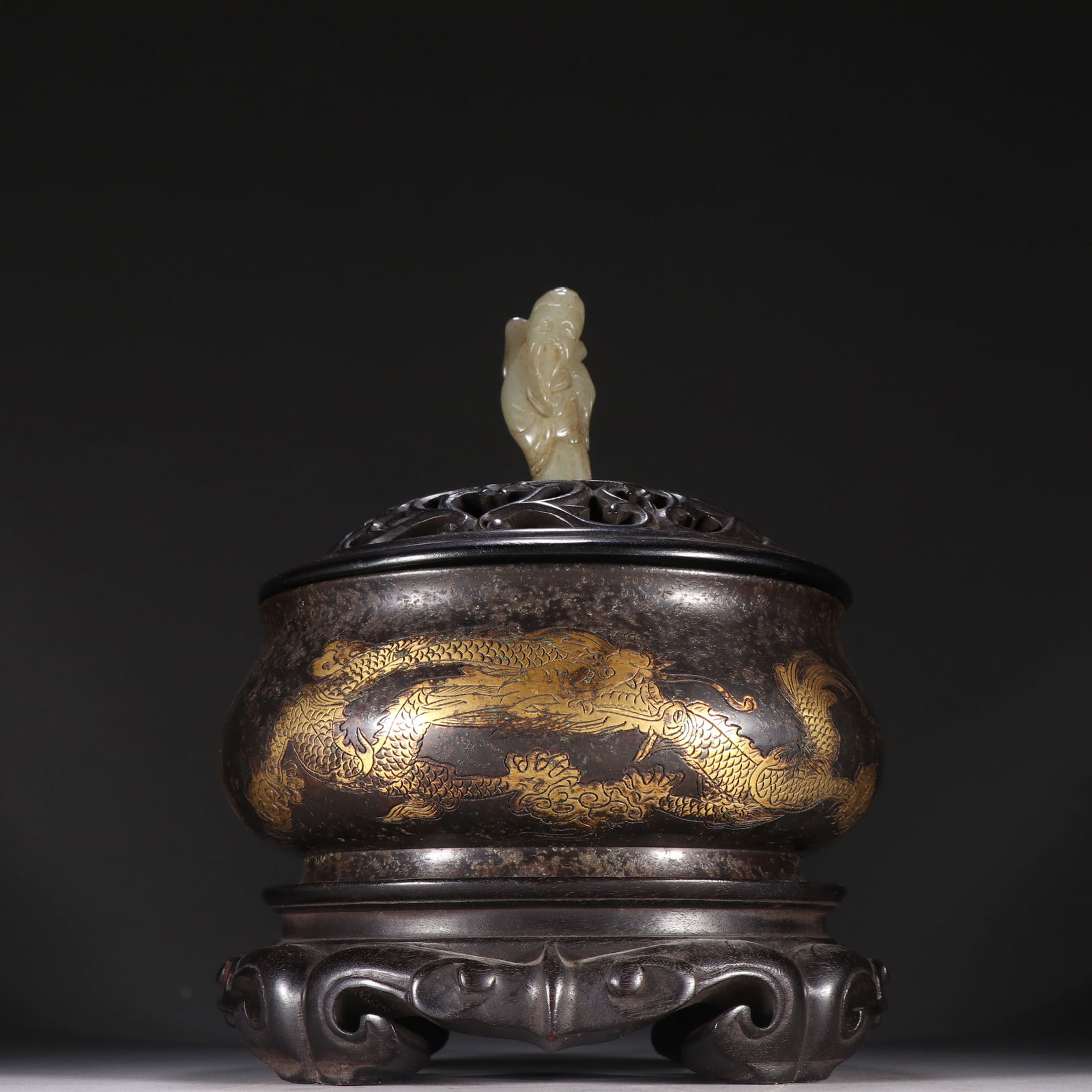 Xuande Mark Gilt Bronze Incense Burner (1 of 4)