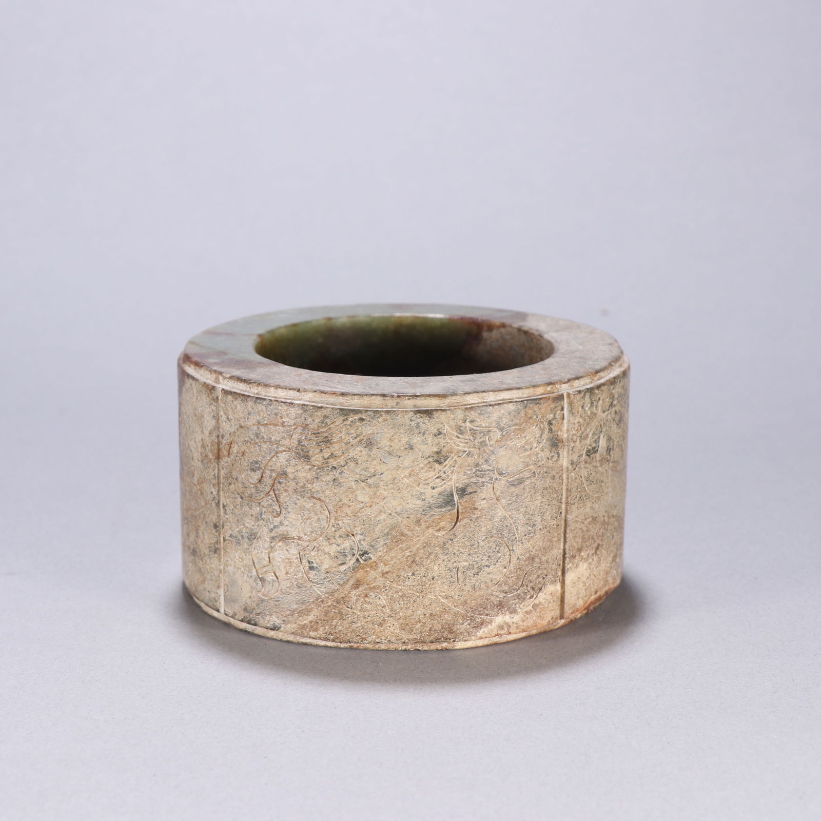 Liangzhu Culture mark River-polished Jade Cong: 4.9*9.1/525.9g