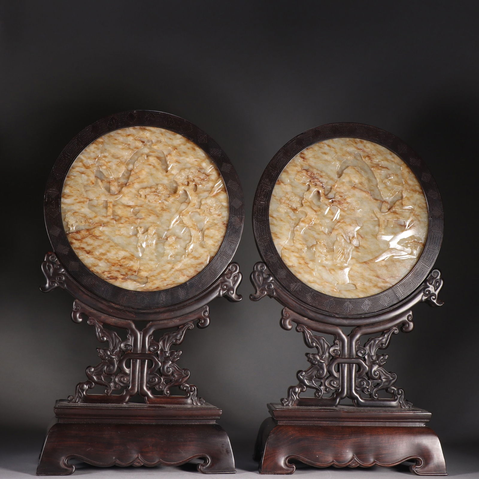 A Pair of Hetian Jade Screens (1 of 1)