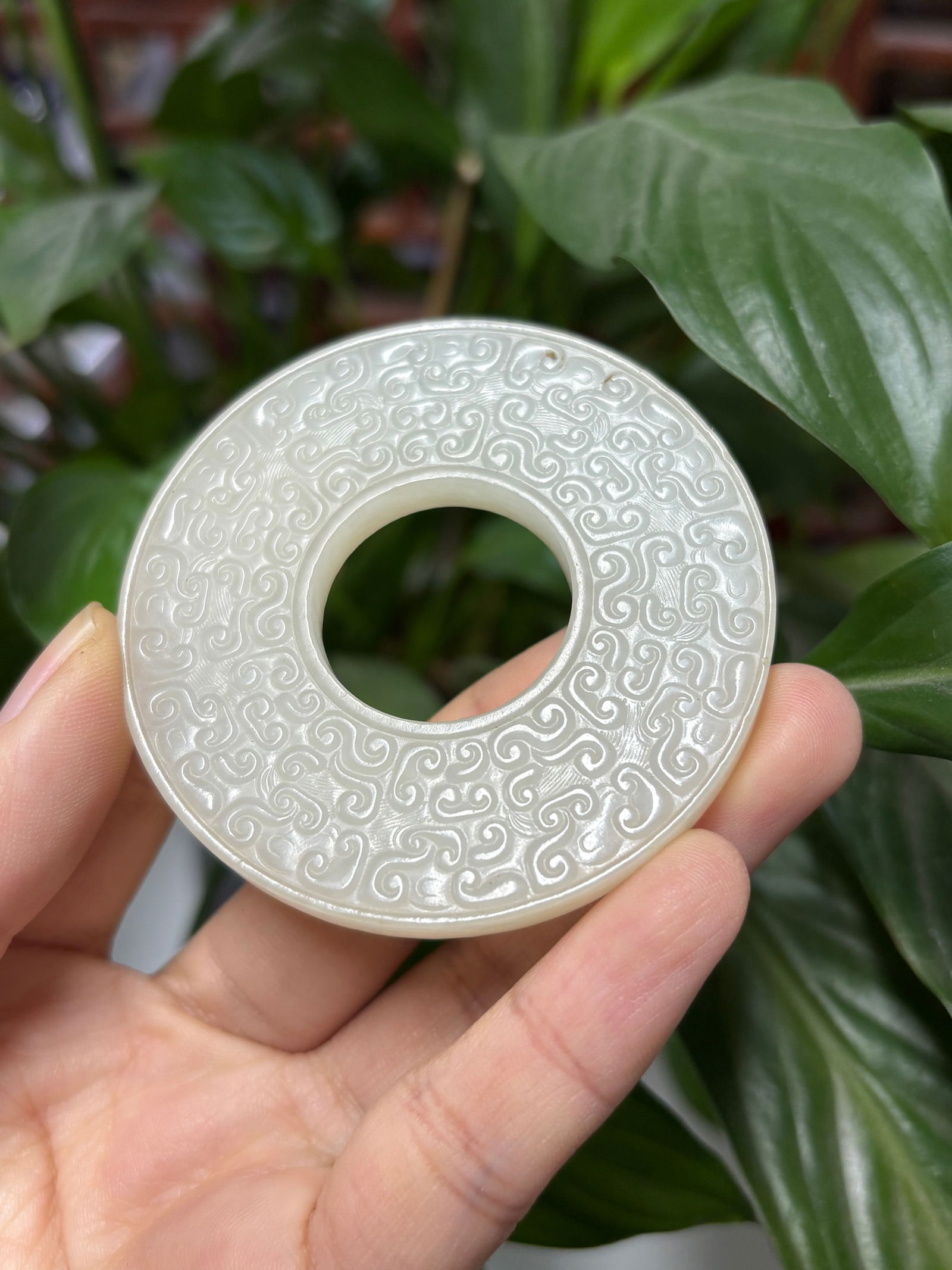 Qing Dynasty Hetian Jade Bi Disc: 6.1*0.65/42.6g