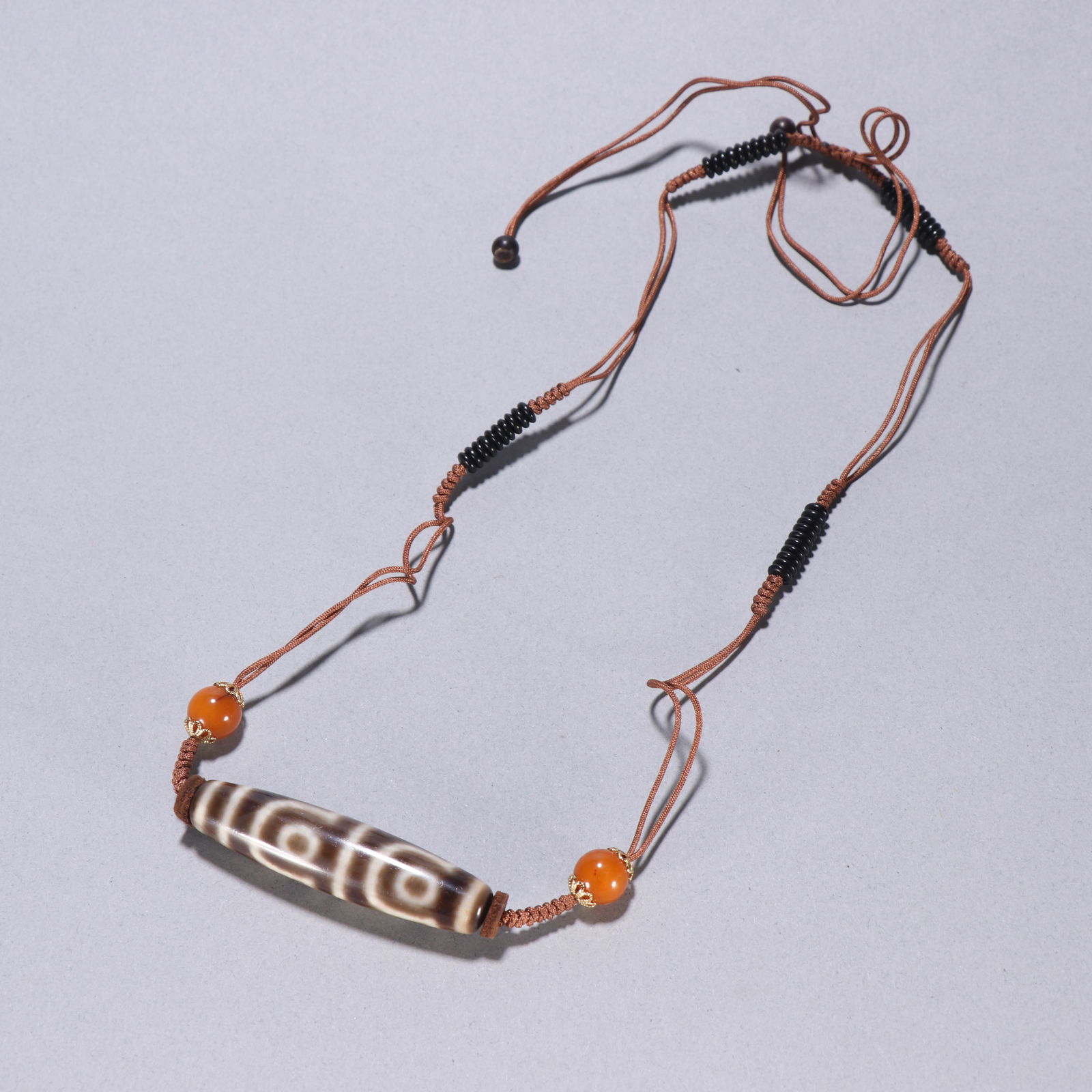 Qing Dynasty Four-Eyed Dzi Bead Necklace (1 of 1)