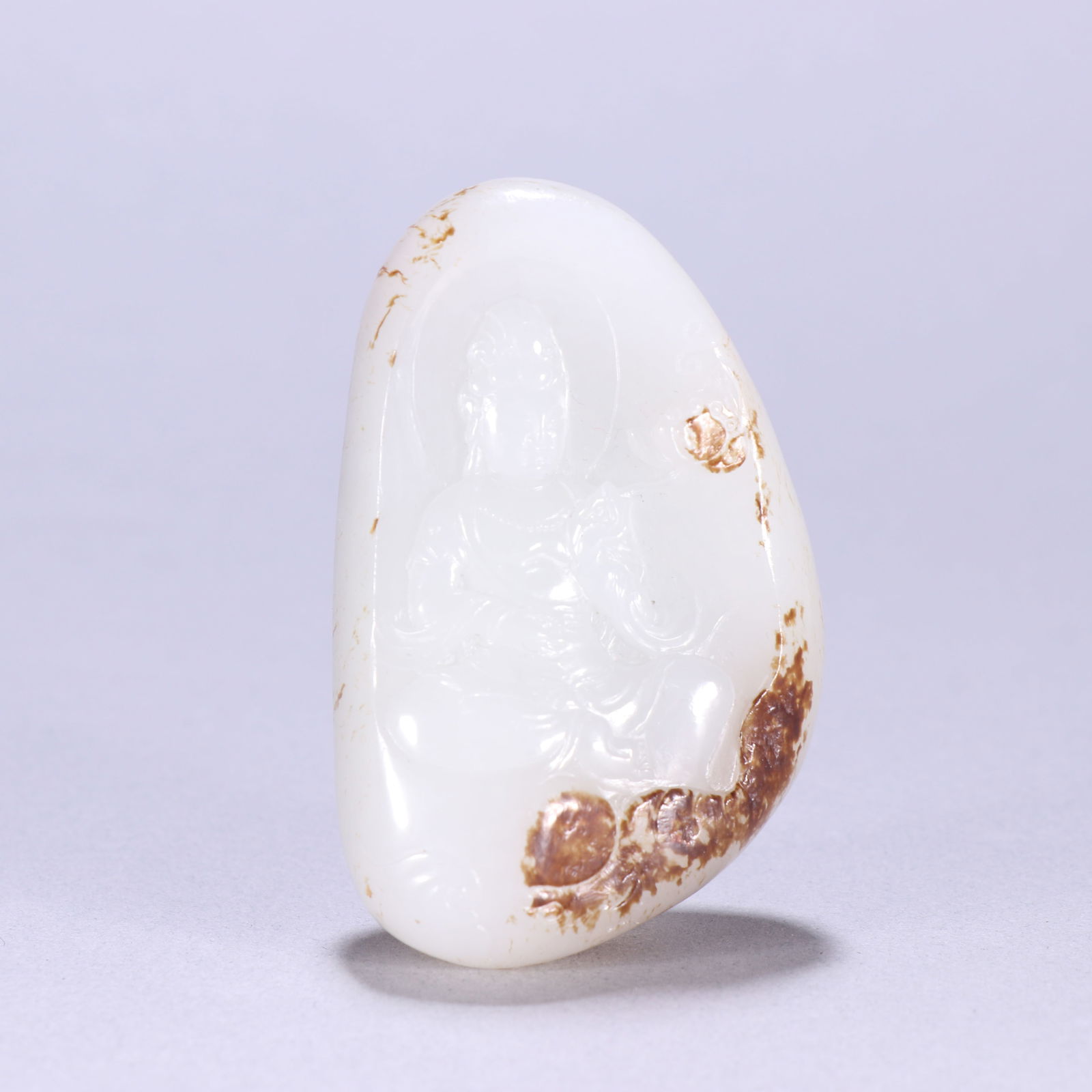 Qing Dynasty Hetian Jade Pebble Pendant: 6.9*4.4/121.5g