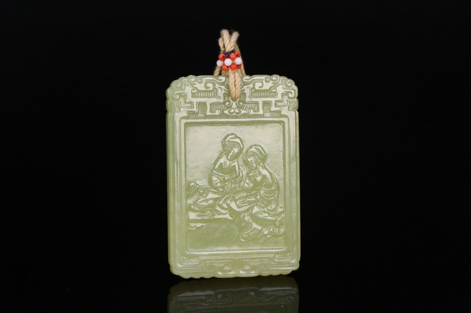 Hetian Yellow Jade Pendant: 6.1*4*0.6/38.1g
