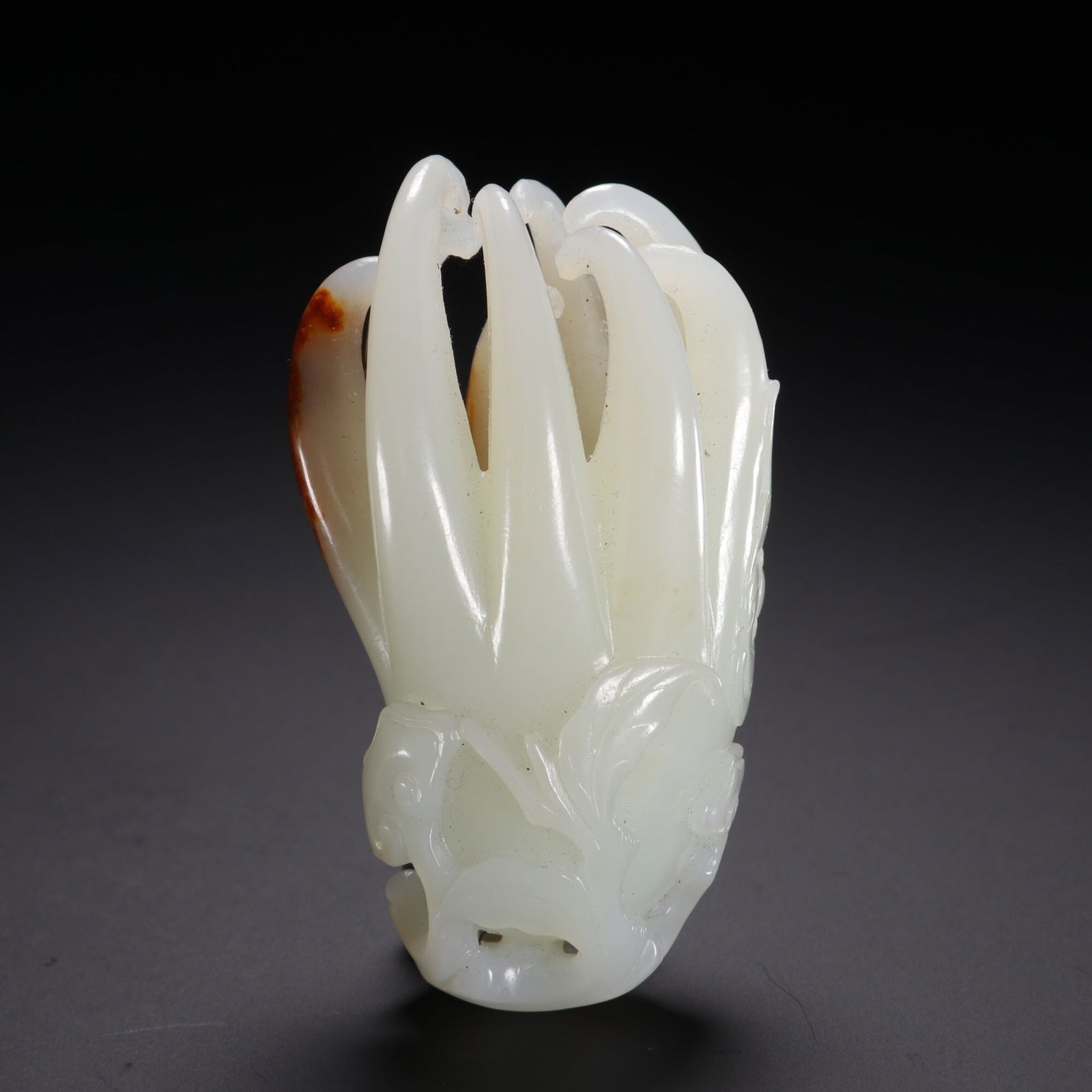 Hetian Jade Belt Red Leather Handle in Qing Dynasty: 7.8*4.4/110g