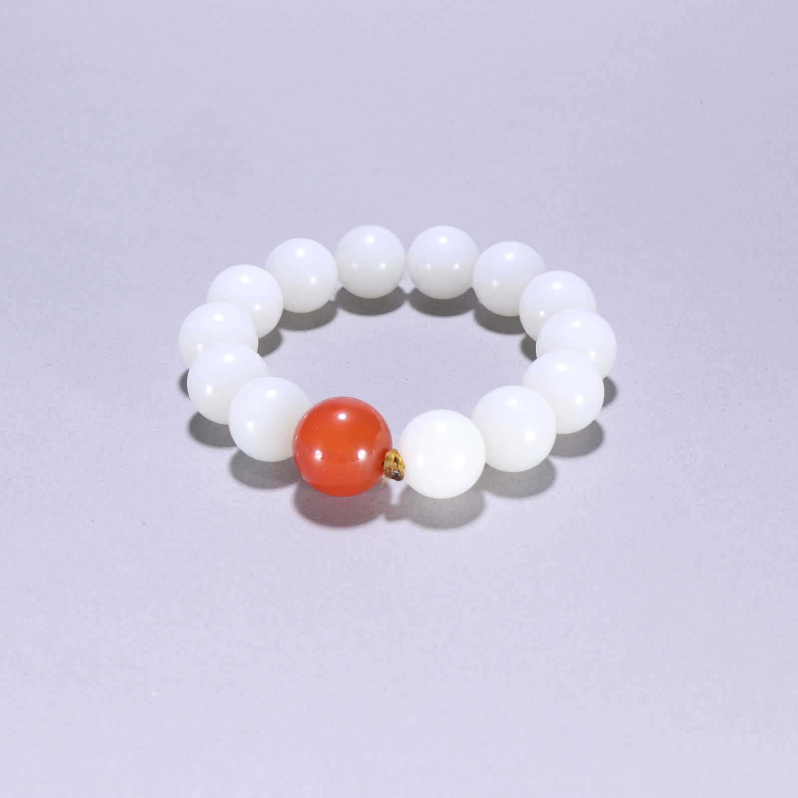 Hotan Jade and South Red Ball Hand String: 1.8/126.7g