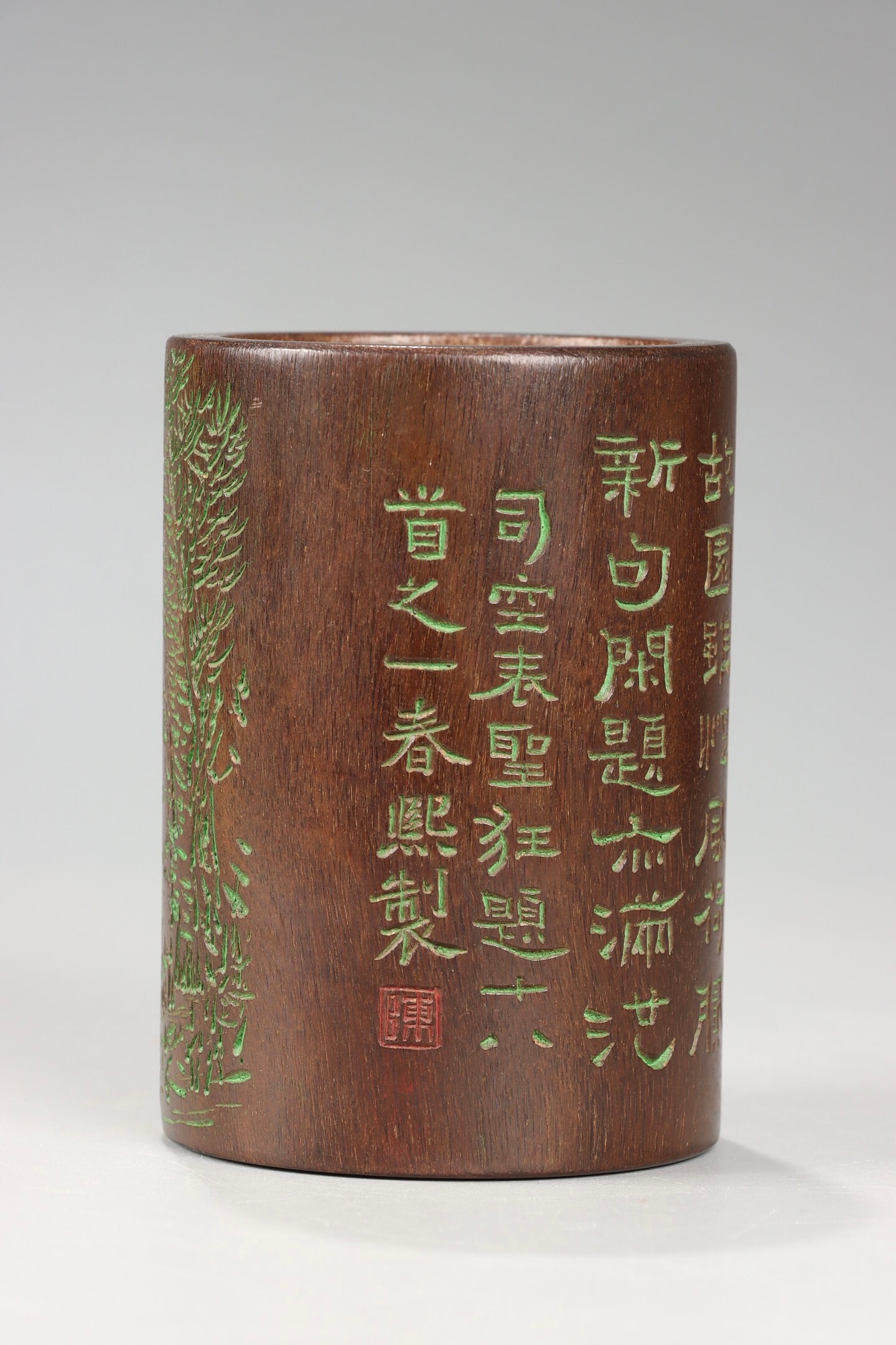 Agarwood Brush Holder with Chunxi mark Mark: 10*7.1/206g
