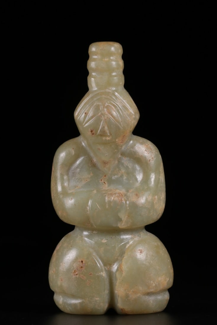 Hongshan Culture mark jade pendant: 9.5*4*2.5/129g