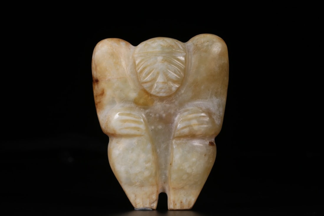 Hongshan Culture mark jade pendant: 7*5.7*1.9/114g