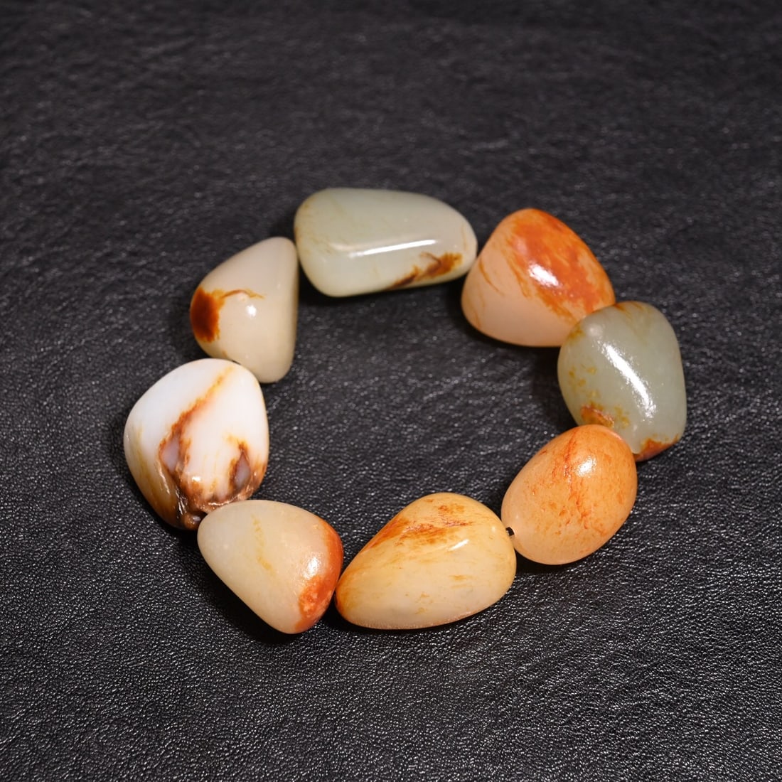 Hotan Jade Seed Material Red Skin Raw Stone Hand String: 97g