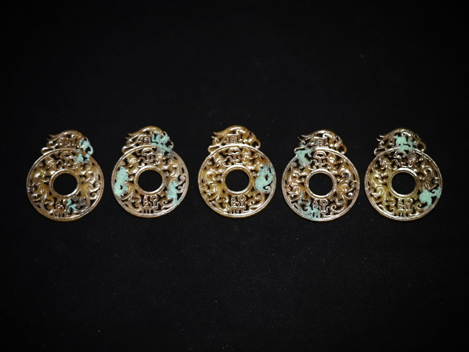 Han Dynasty Jade Bi Five Piece Set (1 of 1)