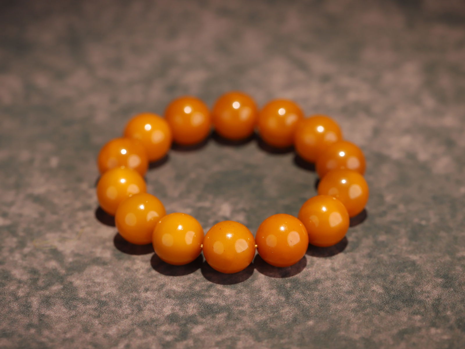 Honey wax round bead bracelet (1 of 1)