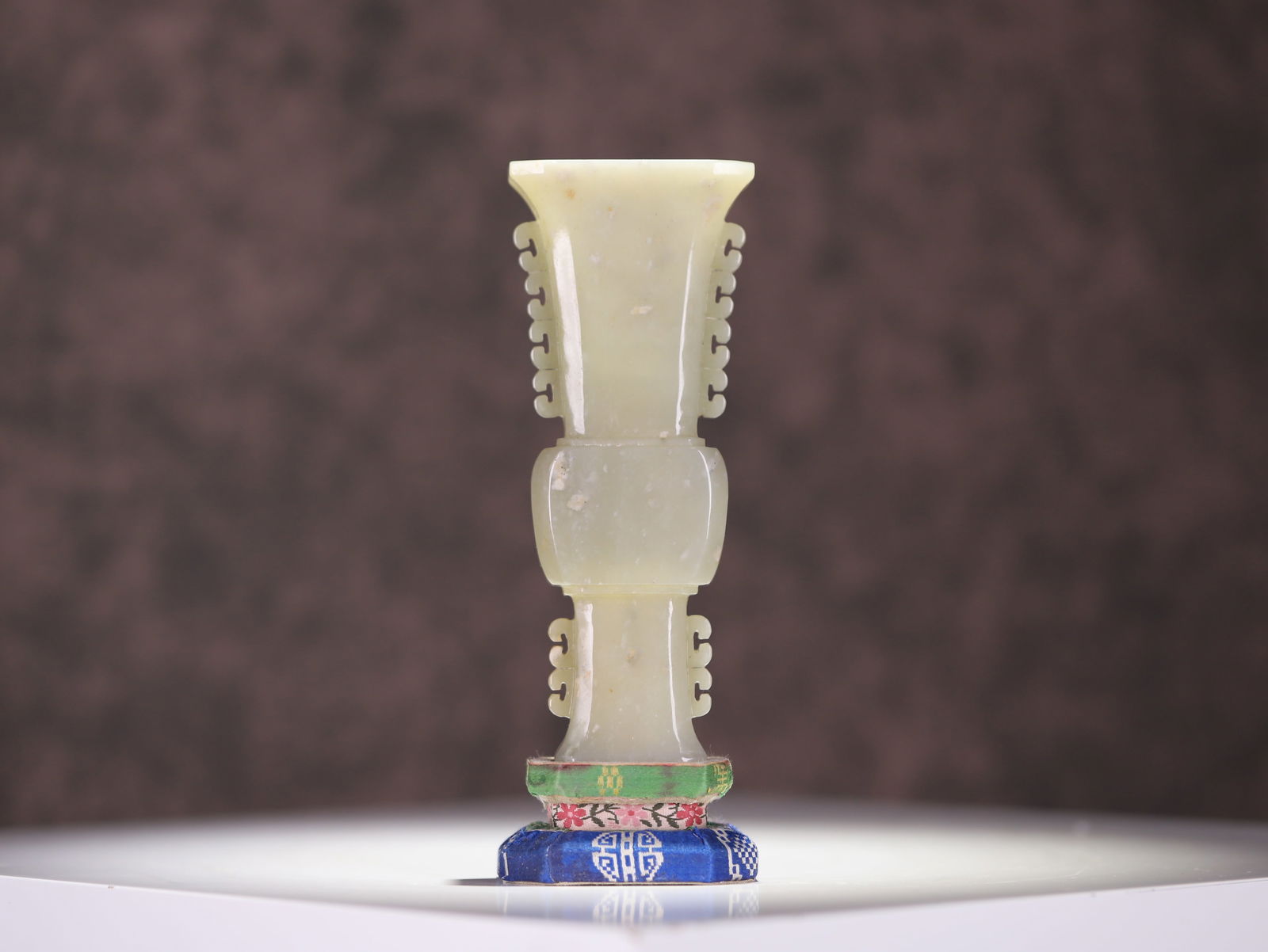 Qing Dynasty Hotan Jade Flower Goblet: 16*6.4*3/206.4g