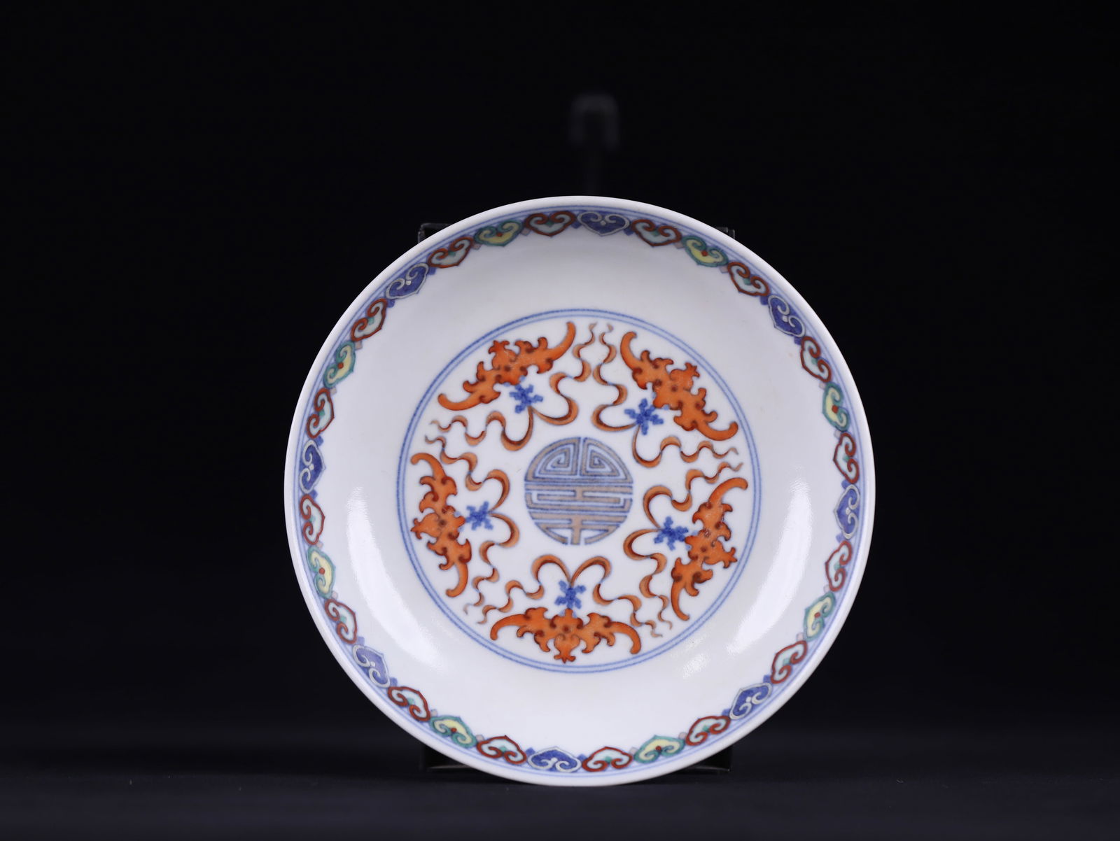 Guangxu mark Doucai Plate: 16.1*3.4
