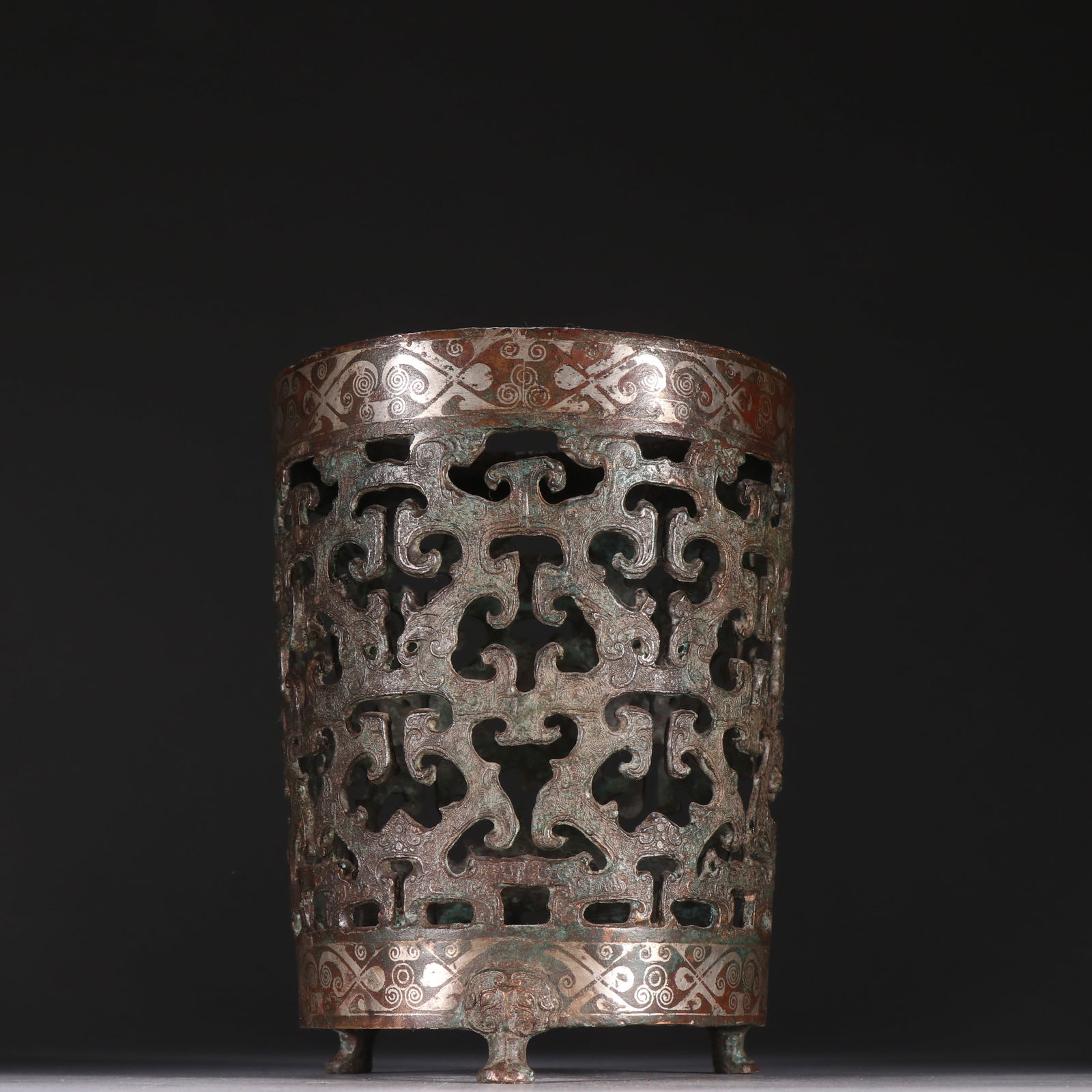 Han Dynasty Copper Cuo Silver Aromatherapy: 14.3*11.4/660g