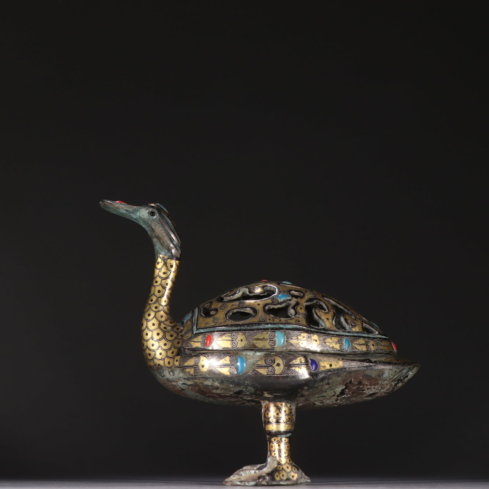 Han Dynasty Copper Cuo Gold Silver Aromatherapy Stove (1 of 4)