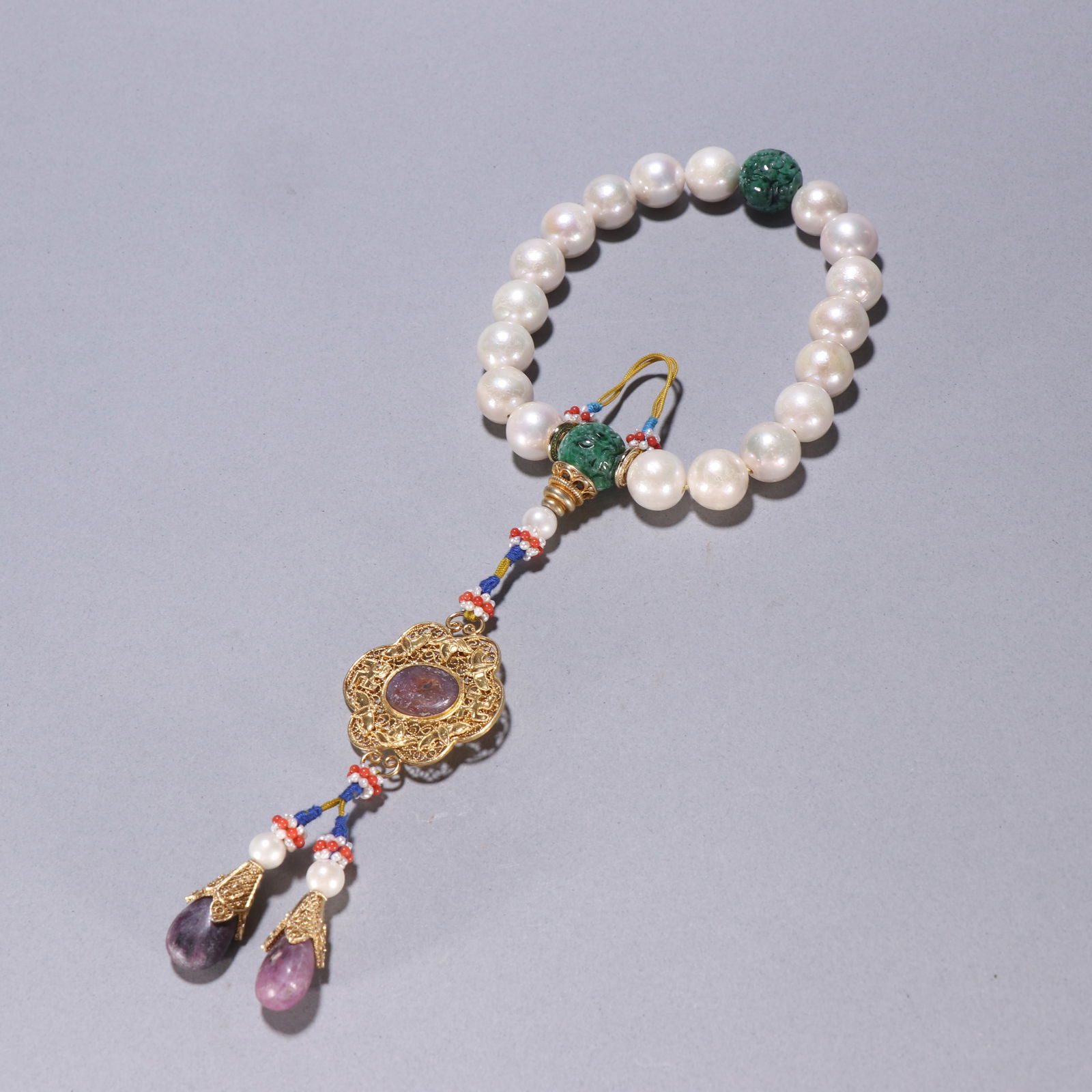 Qing Dynasty Pearl Eighteen Sons Handheld (1 of 1)