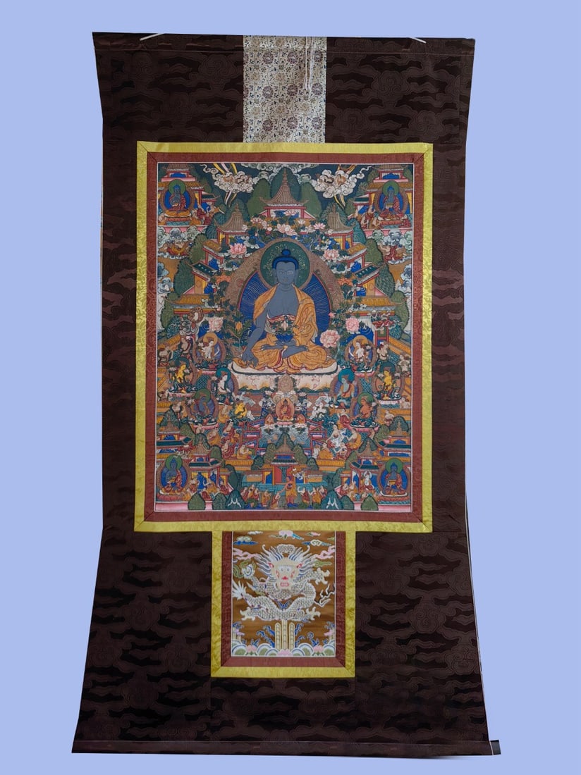 Qing Dynasty Mineral-Painted Thangka (1 of 1)