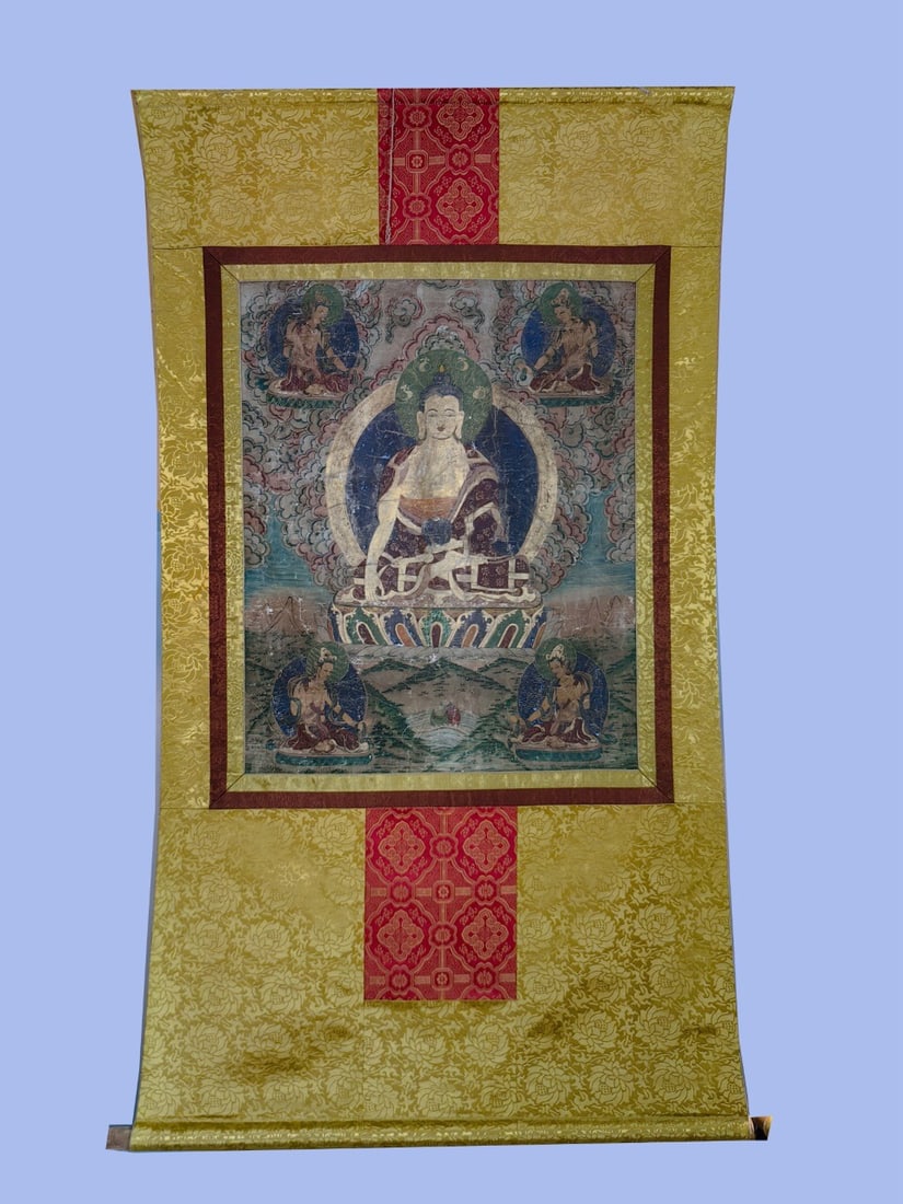 Qing Dynasty Mineral-Painted Thangka (1 of 1)