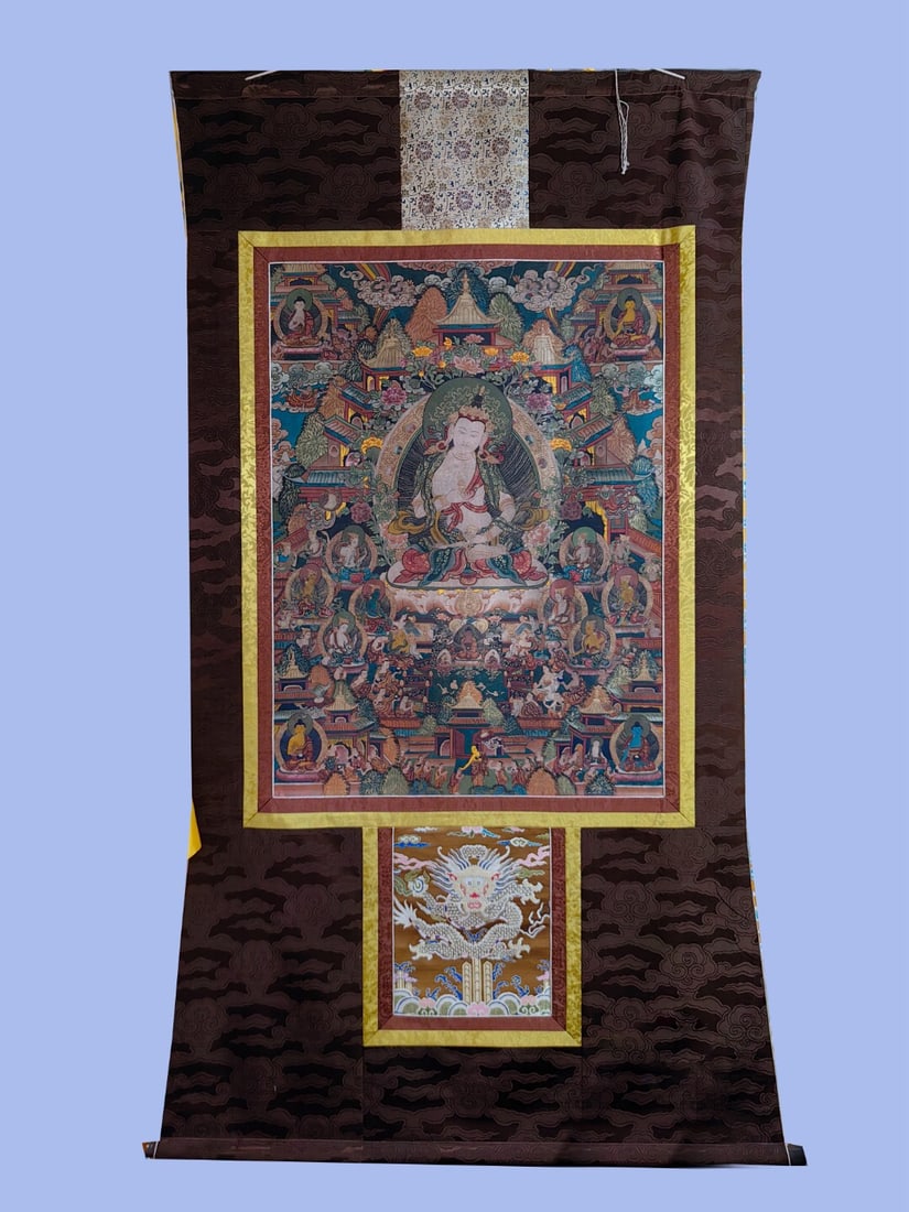 Qing Dynasty Mineral-Painted Thangka (1 of 1)
