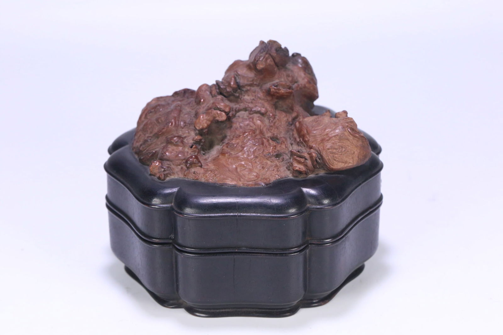 Rosewood Box Inlaid with Tree Burl Cover (1 of 3)