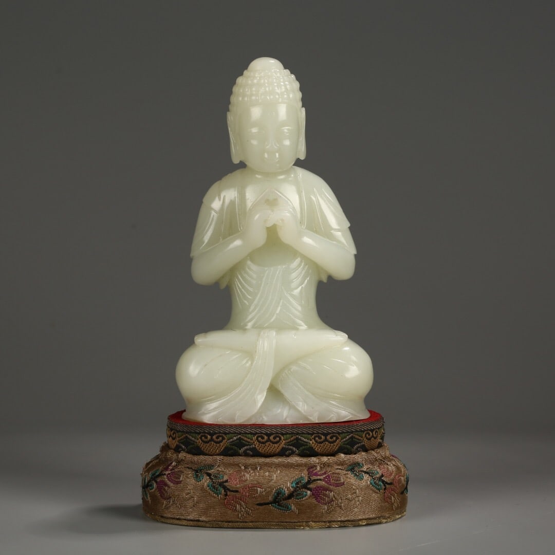 Hetian White Jade Buddha Statue (1 of 1)