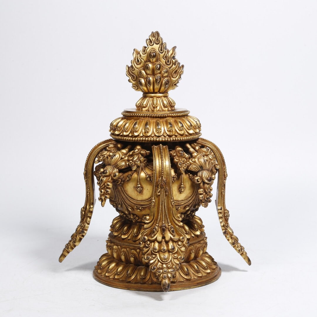 Copper gilded golden vase (1 of 2)