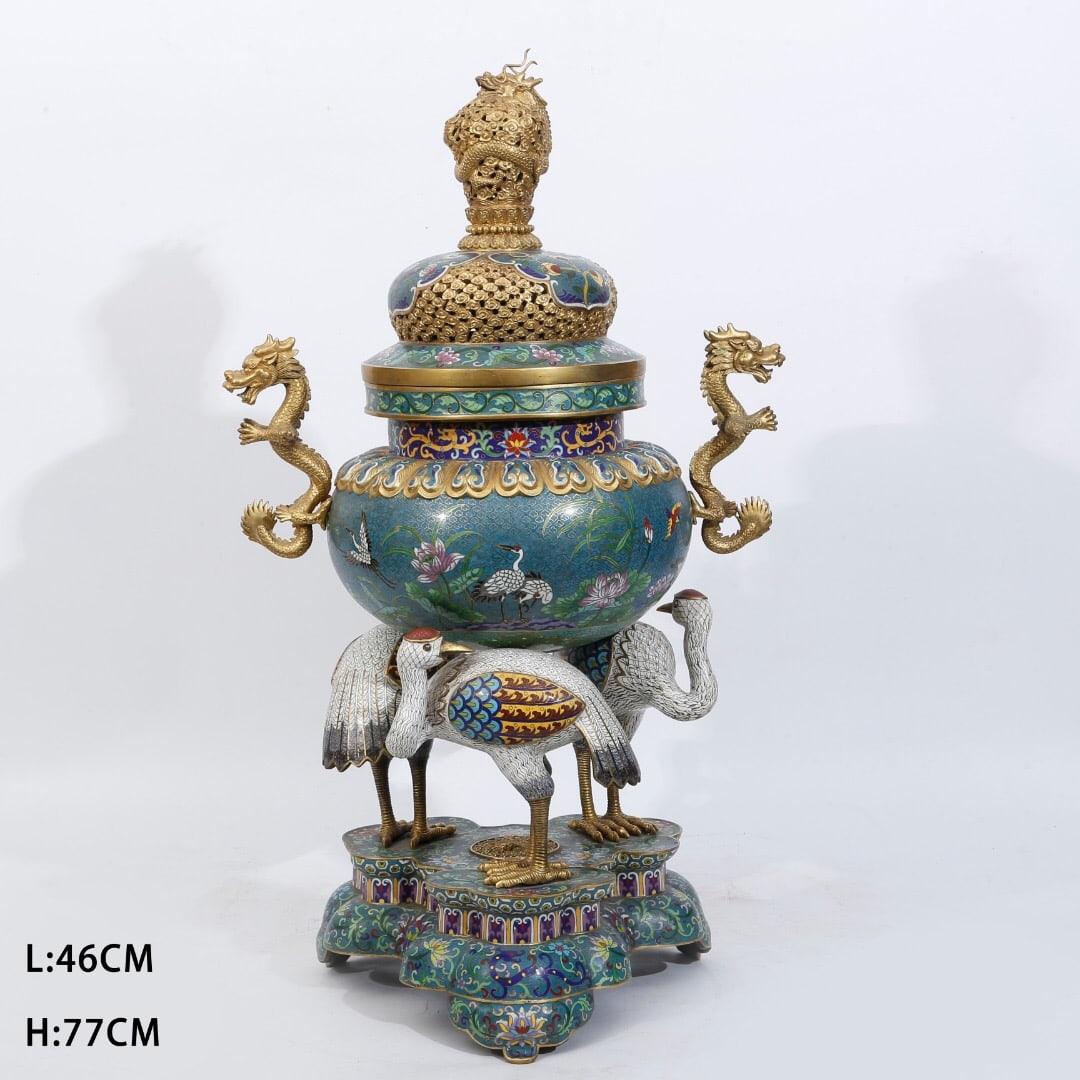 Qianlong mark copper tire cloisonn é enamel aroma furnace: 36*77/30.7kg