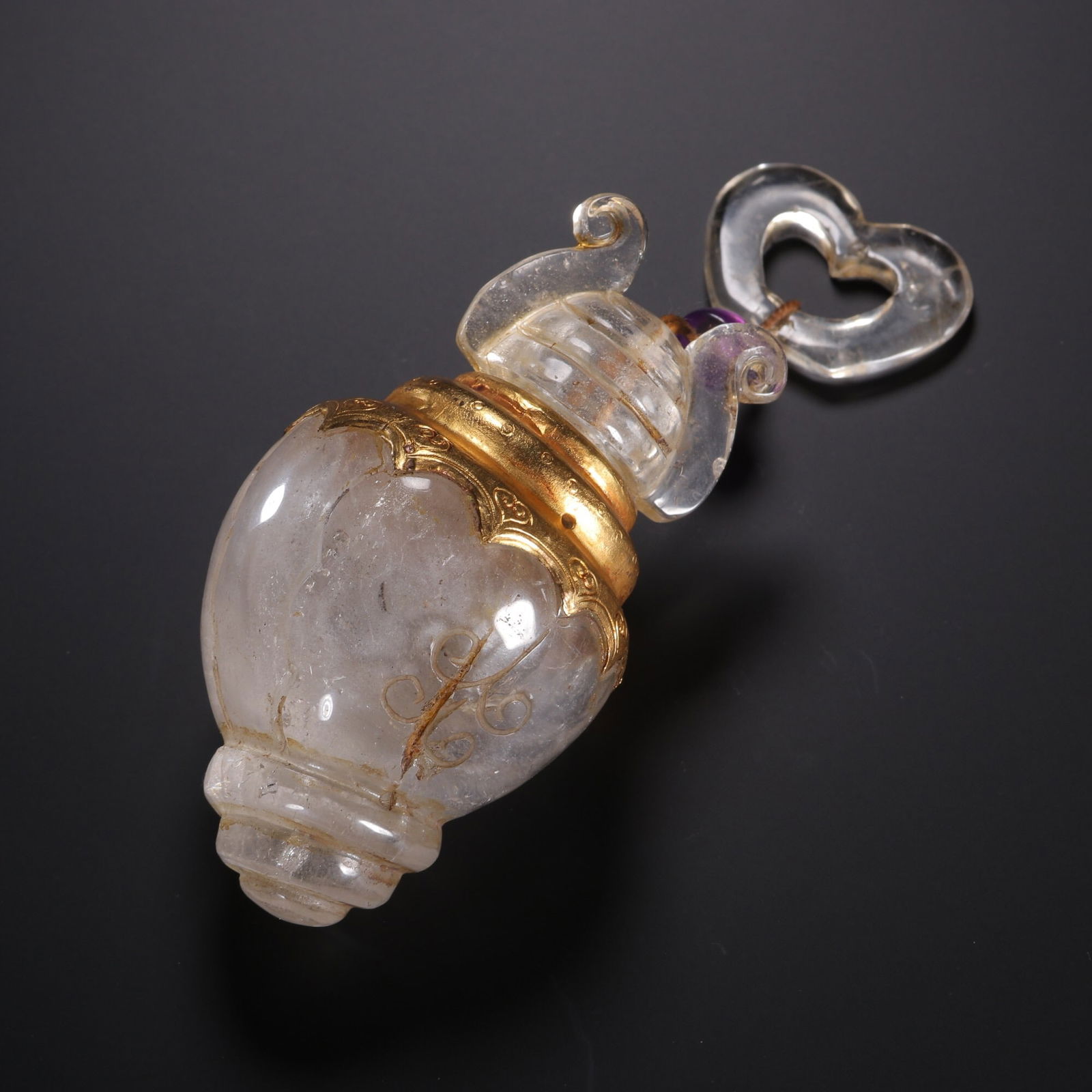 Liao Dynasty crystal gilded relic jar (1 of 4)