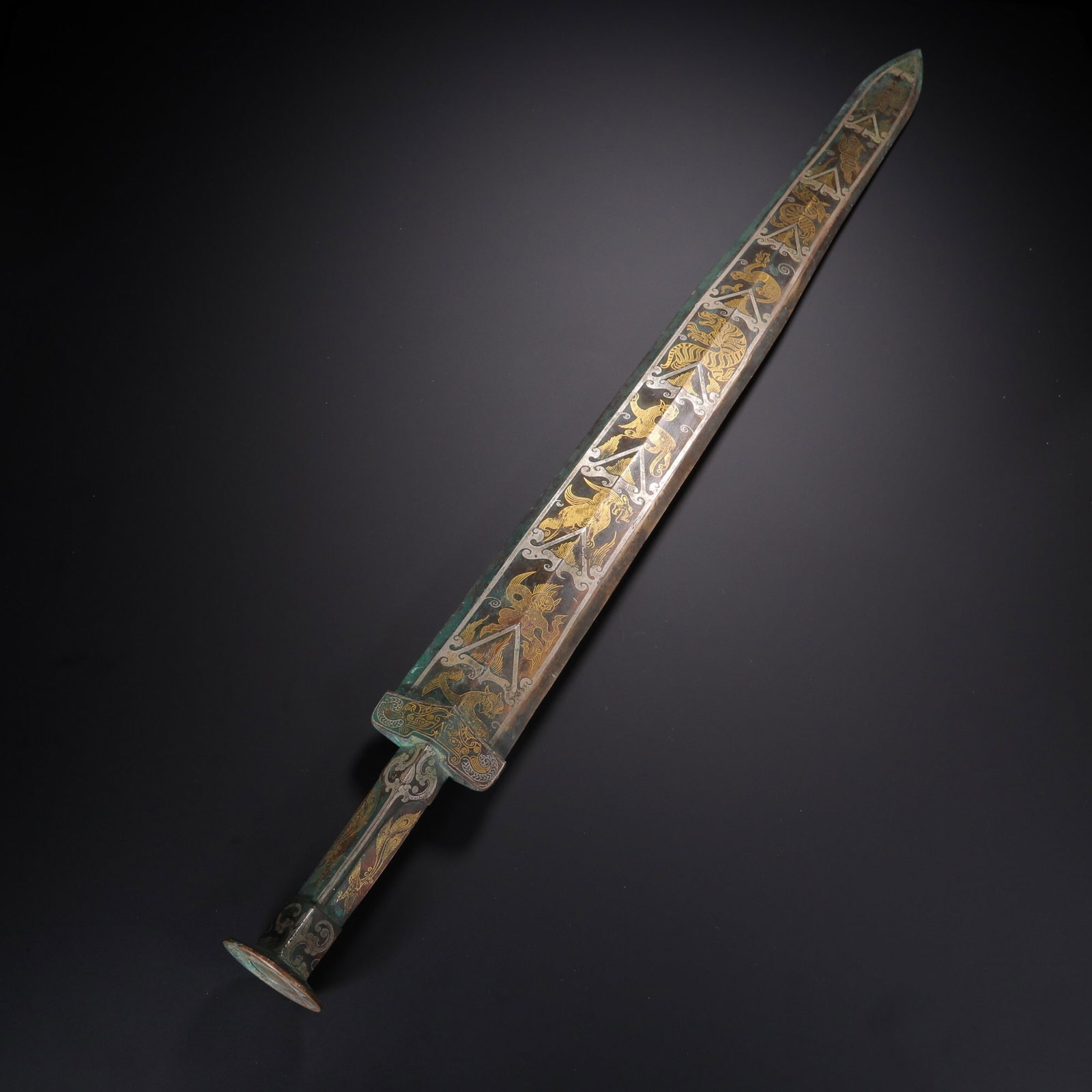 Han Dynasty Wrongful Gold, Silver, Bronze Swords (1 of 1)