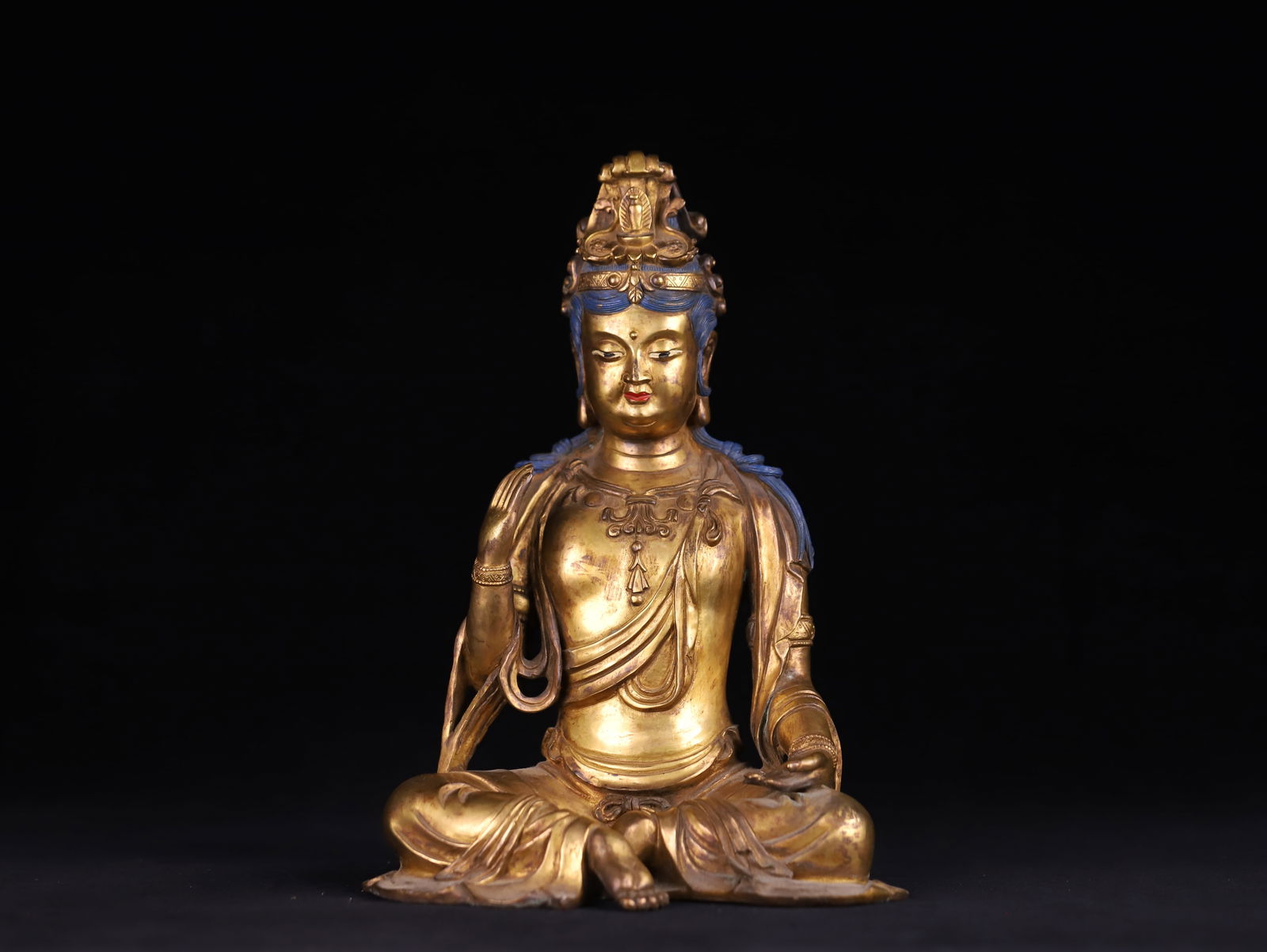 Bronze gilded Buddha statue from the Liao Dynasty (1 of 2)