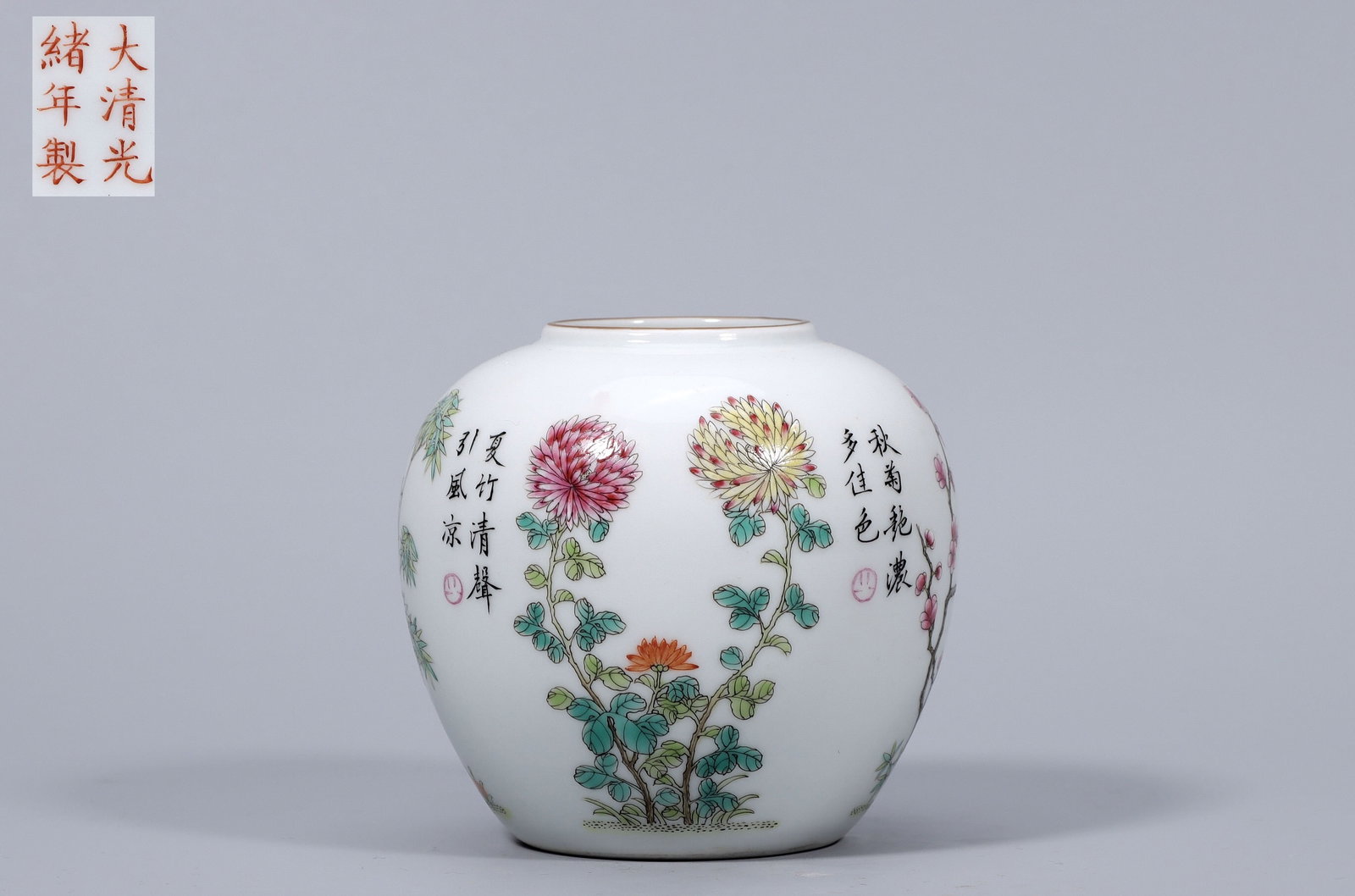 Guangxu Mark Famille Rose Water Jar (1 of 4)