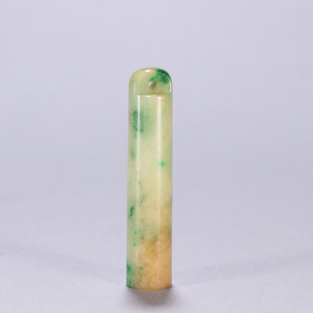 Qing Dynasty Jadeite Feather Tube: 6.9*1.4/23.3g