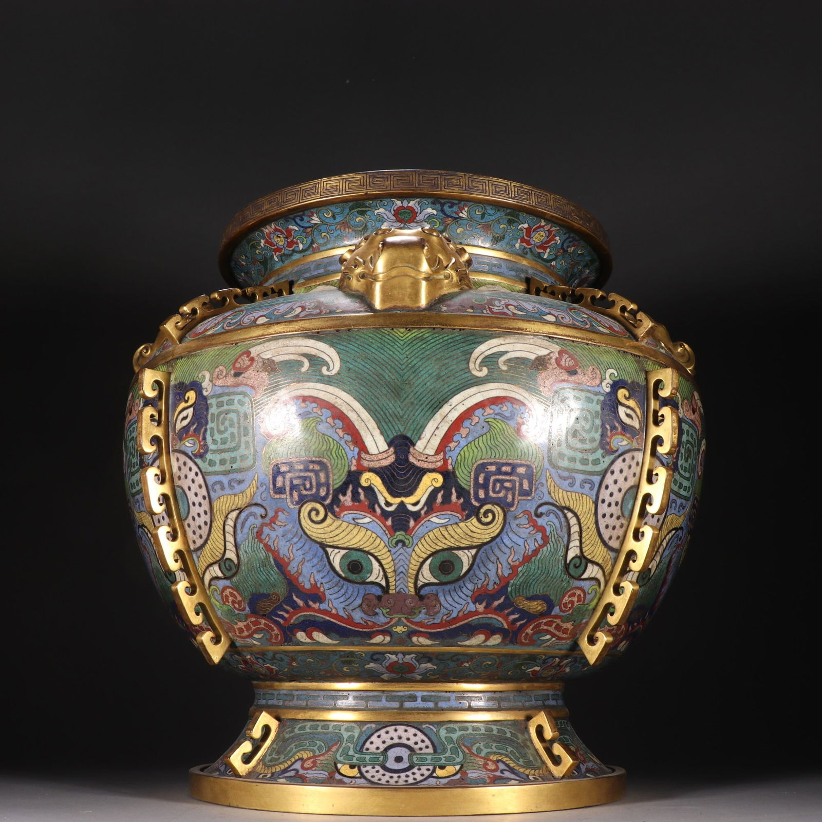 Qianlong-era Gilt Bronze Cloisonné Enamel Vase (1 of 3)