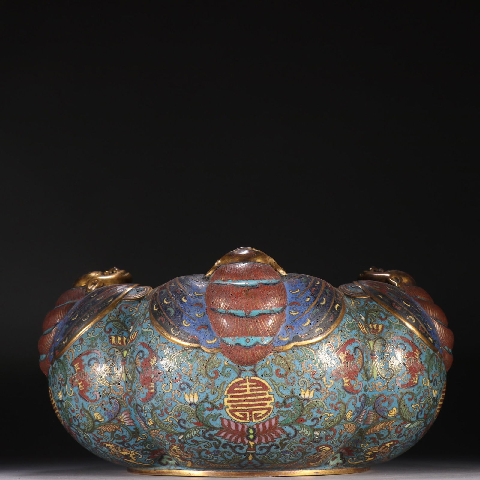 Qing Dynasty Gilt Bronze Cloisonné Incense Holder (1 of 3)