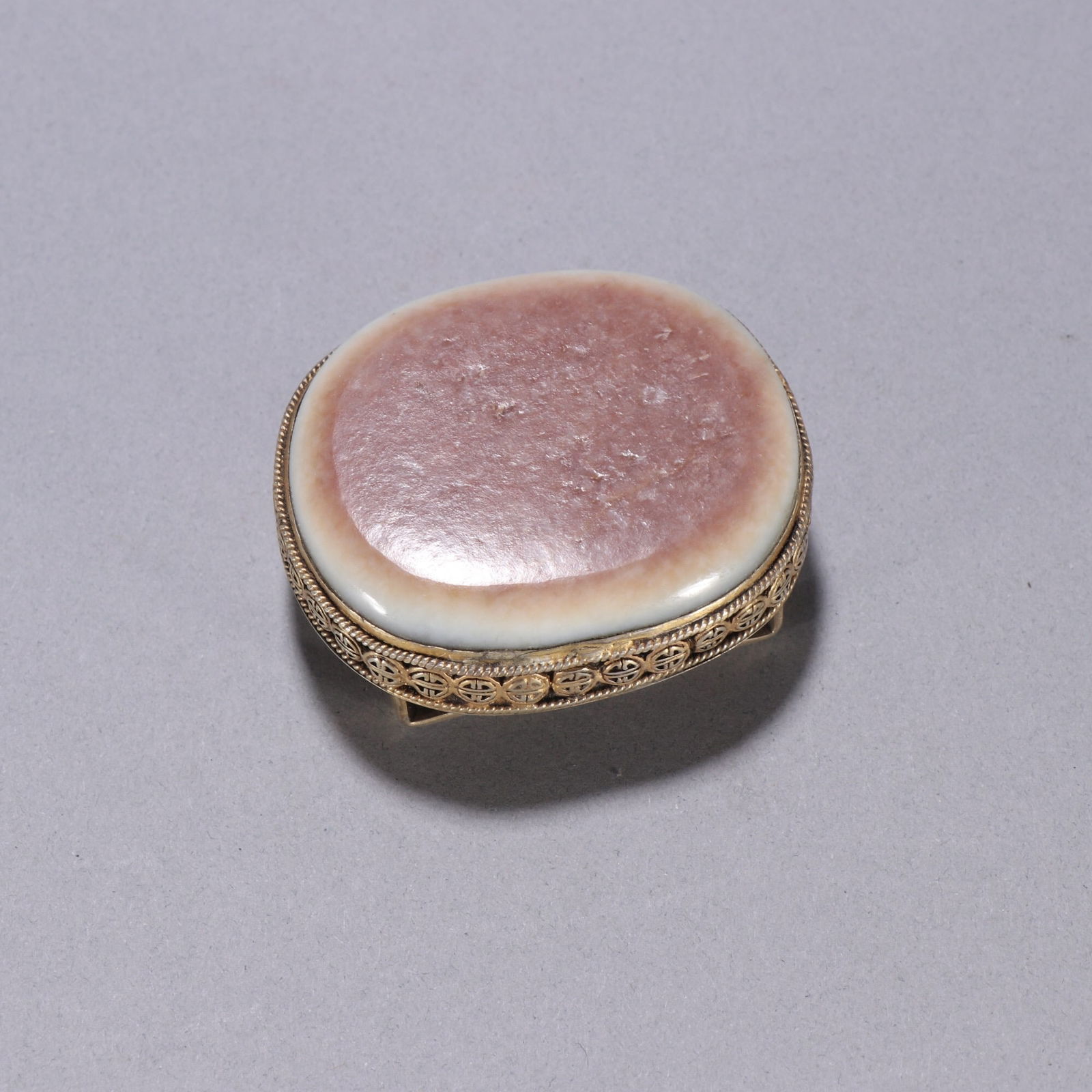 Qing Dynasty Sheep mark Eye Bead Belt Buckle: 6.1*5.3/103.6g