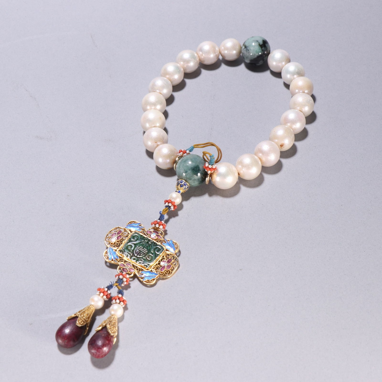 Qing Dynasty Pearl Eighteen Sons Handheld (1 of 1)