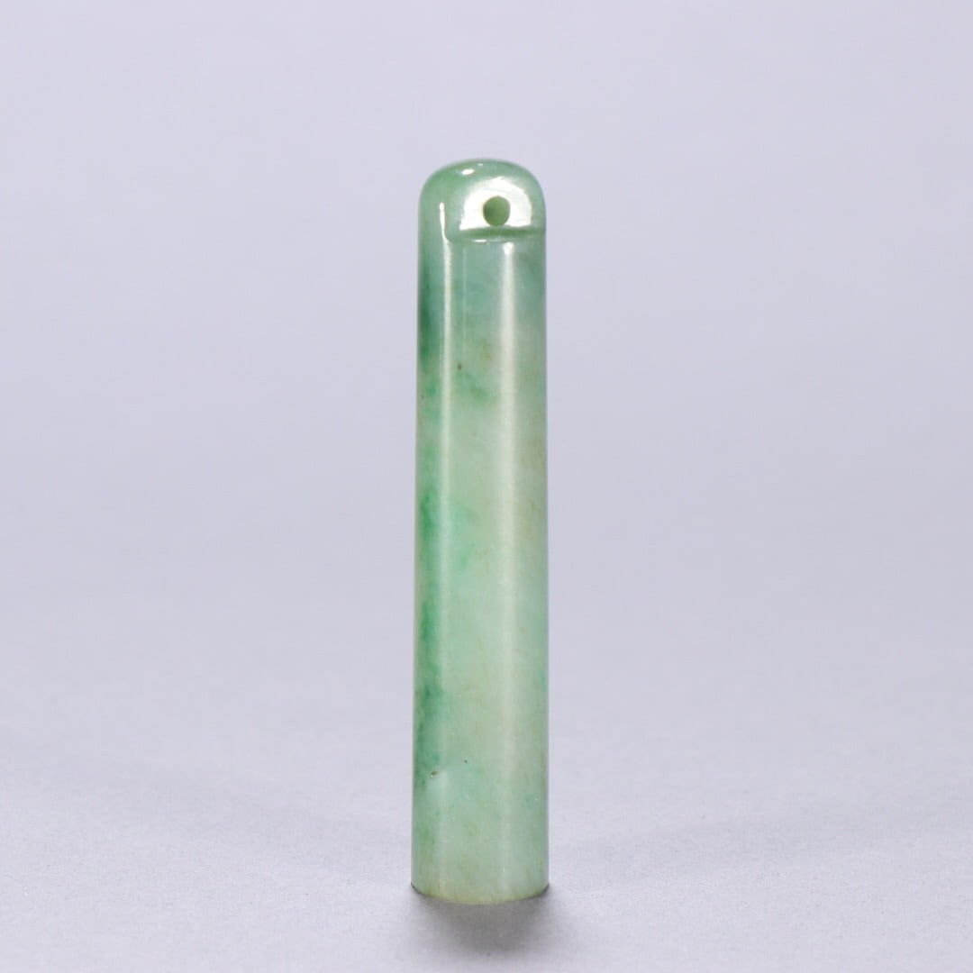 Qing Dynasty Jadeite Feather Tube: 7.1*1.3/20g