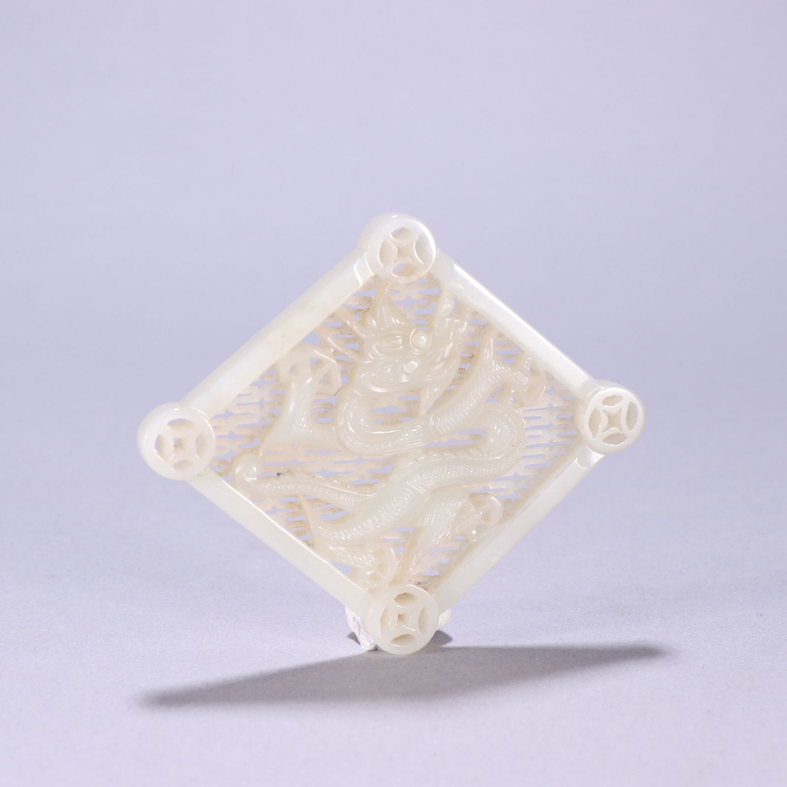 Qing Dynasty Hetian Jade Belt Plaque: 7.2*8.4/36.1g