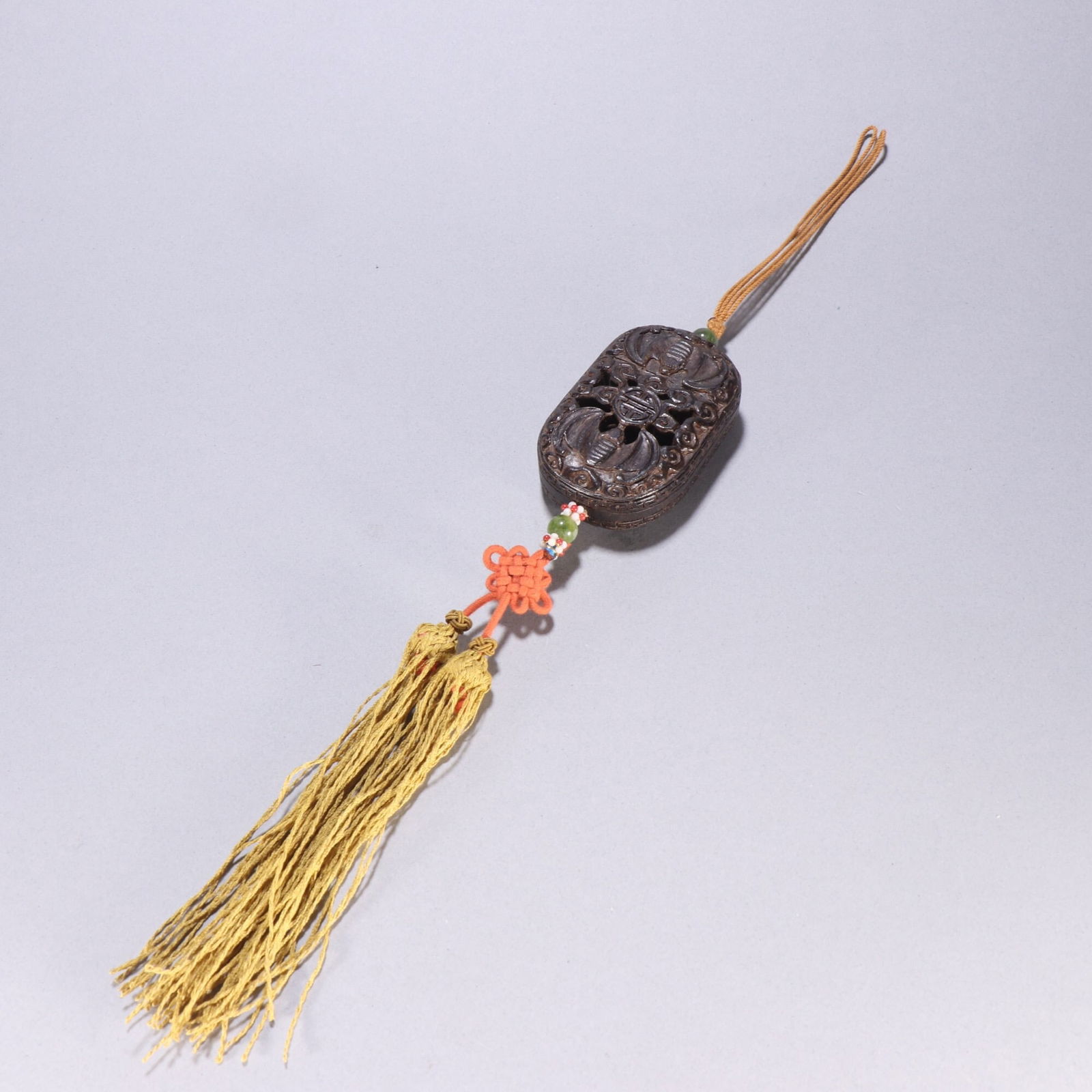 Qing Dynasty Agarwood Sachet Pendant: 7.7*4/43.1g