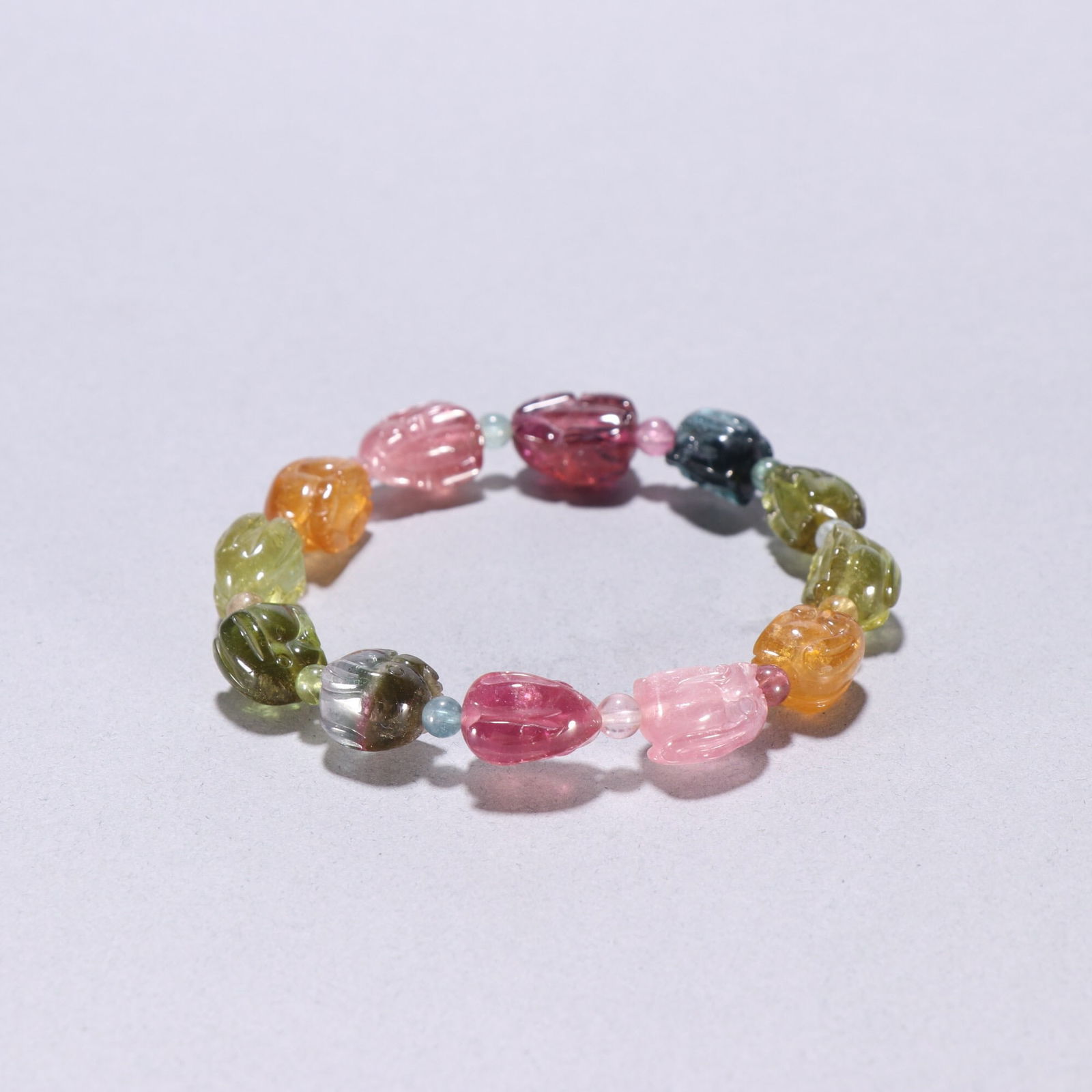 Qing Dynasty Tourmaline Bracelet: 1.2*0.8/21.9g